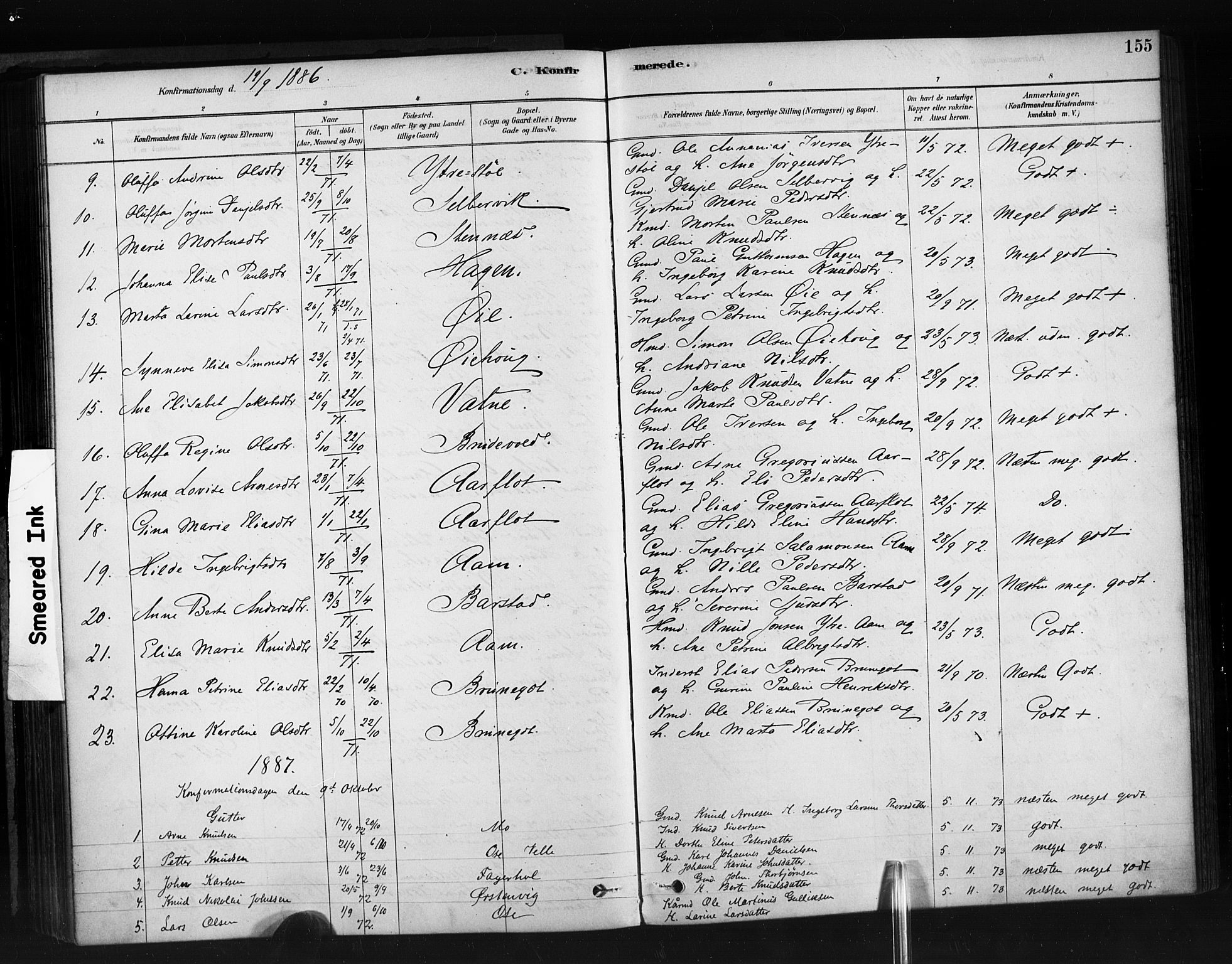 Ministerialprotokoller, klokkerbøker og fødselsregistre - Møre og Romsdal, AV/SAT-A-1454/513/L0176: Ministerialbok nr. 513A03, 1877-1889, s. 155