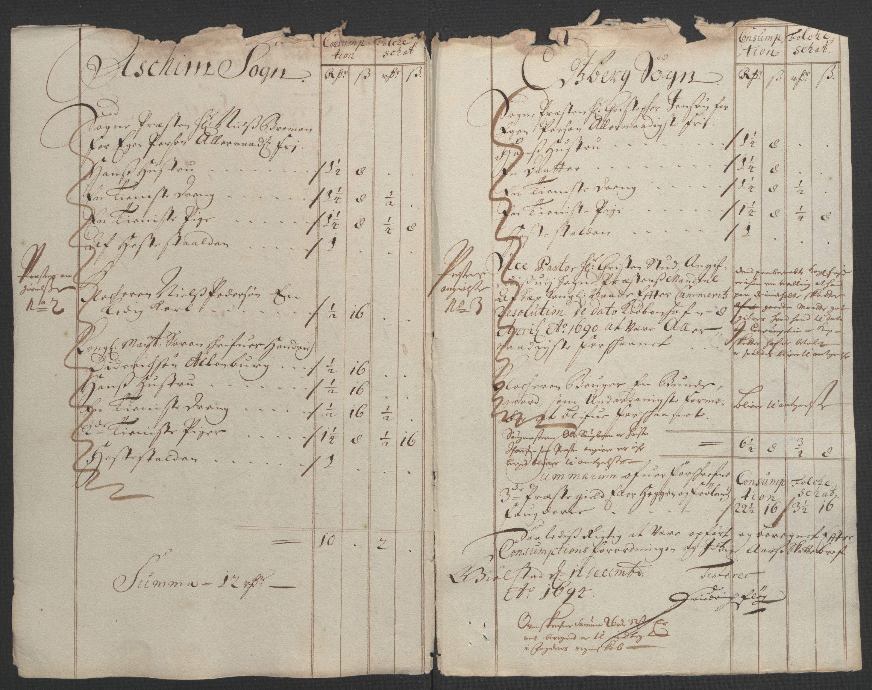 Rentekammeret inntil 1814, Reviderte regnskaper, Fogderegnskap, AV/RA-EA-4092/R07/L0284: Fogderegnskap Rakkestad, Heggen og Frøland, 1694, s. 242