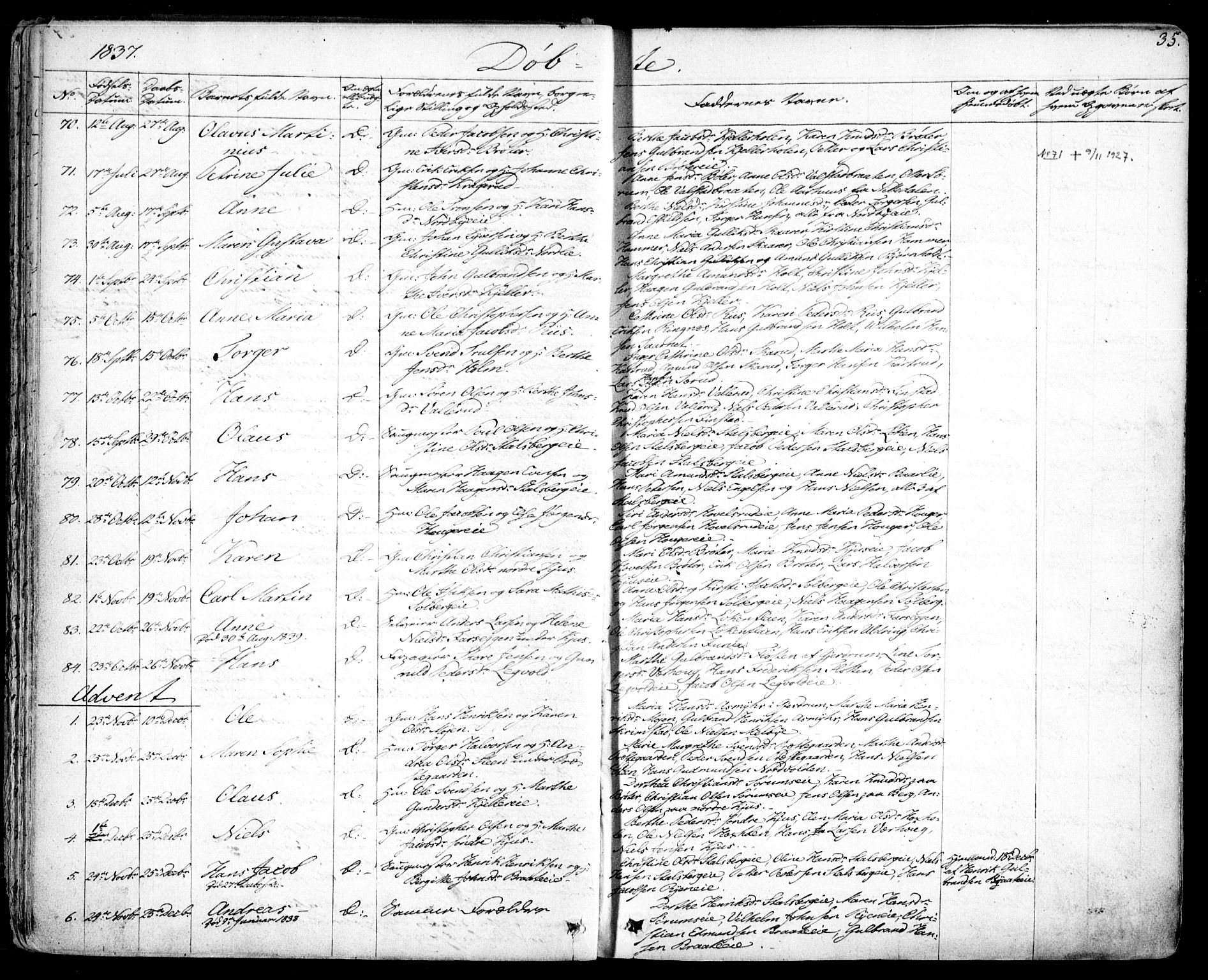 Skedsmo prestekontor Kirkebøker, AV/SAO-A-10033a/F/Fa/L0009: Ministerialbok nr. I 9, 1830-1853, s. 35