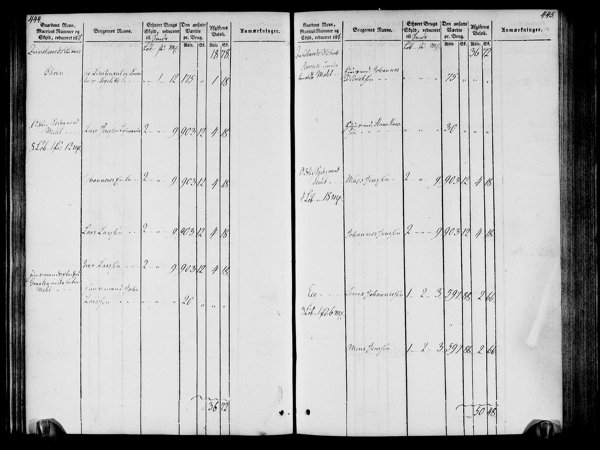 Rentekammeret inntil 1814, Realistisk ordnet avdeling, AV/RA-EA-4070/N/Ne/Nea/L0109: Sunnhordland og Hardanger fogderi. Oppebørselsregister, 1803-1804, s. 226