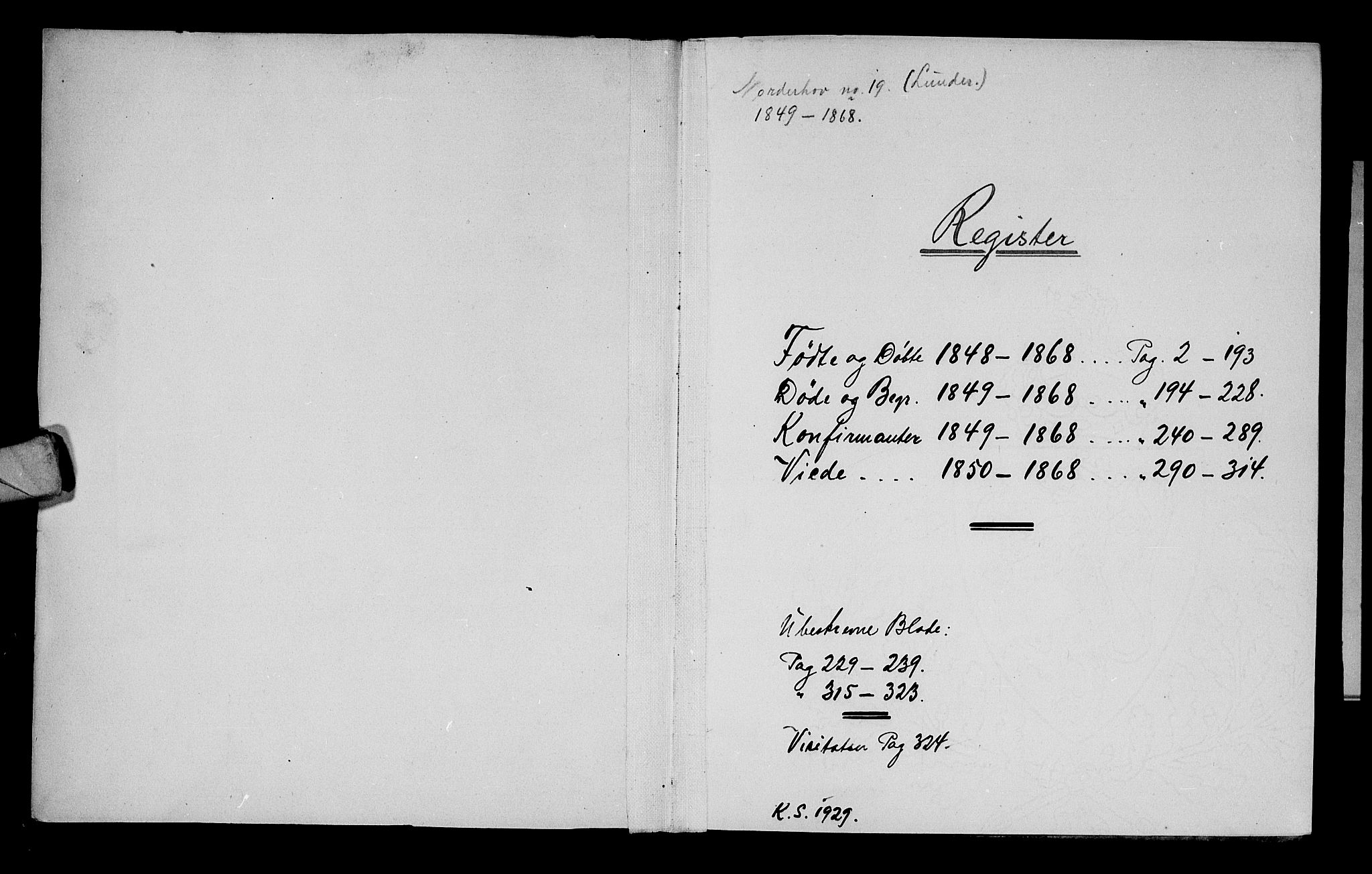 Lunder kirkebøker, SAKO/A-629/G/Ga/L0002: Klokkerbok nr. I 2, 1849-1868
