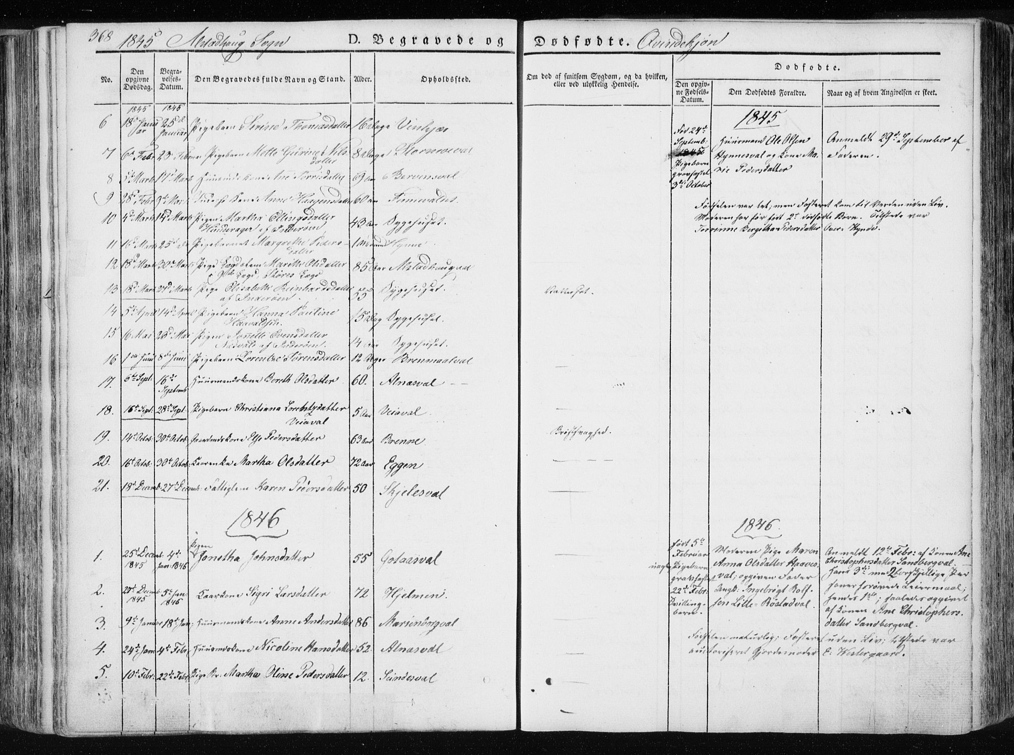 Ministerialprotokoller, klokkerbøker og fødselsregistre - Nord-Trøndelag, SAT/A-1458/717/L0154: Ministerialbok nr. 717A06 /1, 1836-1849, s. 368