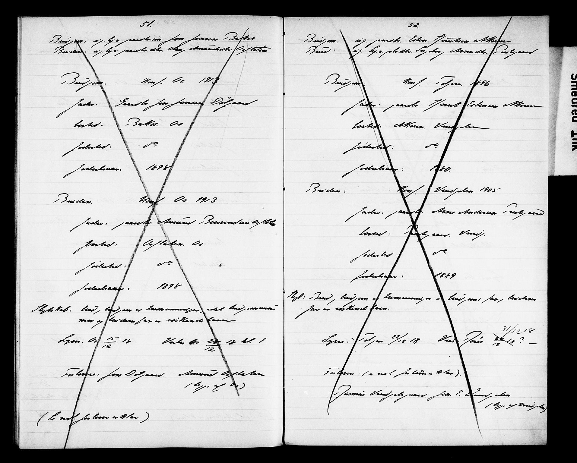 Tolga prestekontor, AV/SAH-PREST-062/N/L0004: Lysningsprotokoll nr. 31, 1916-1920, s. 51-52