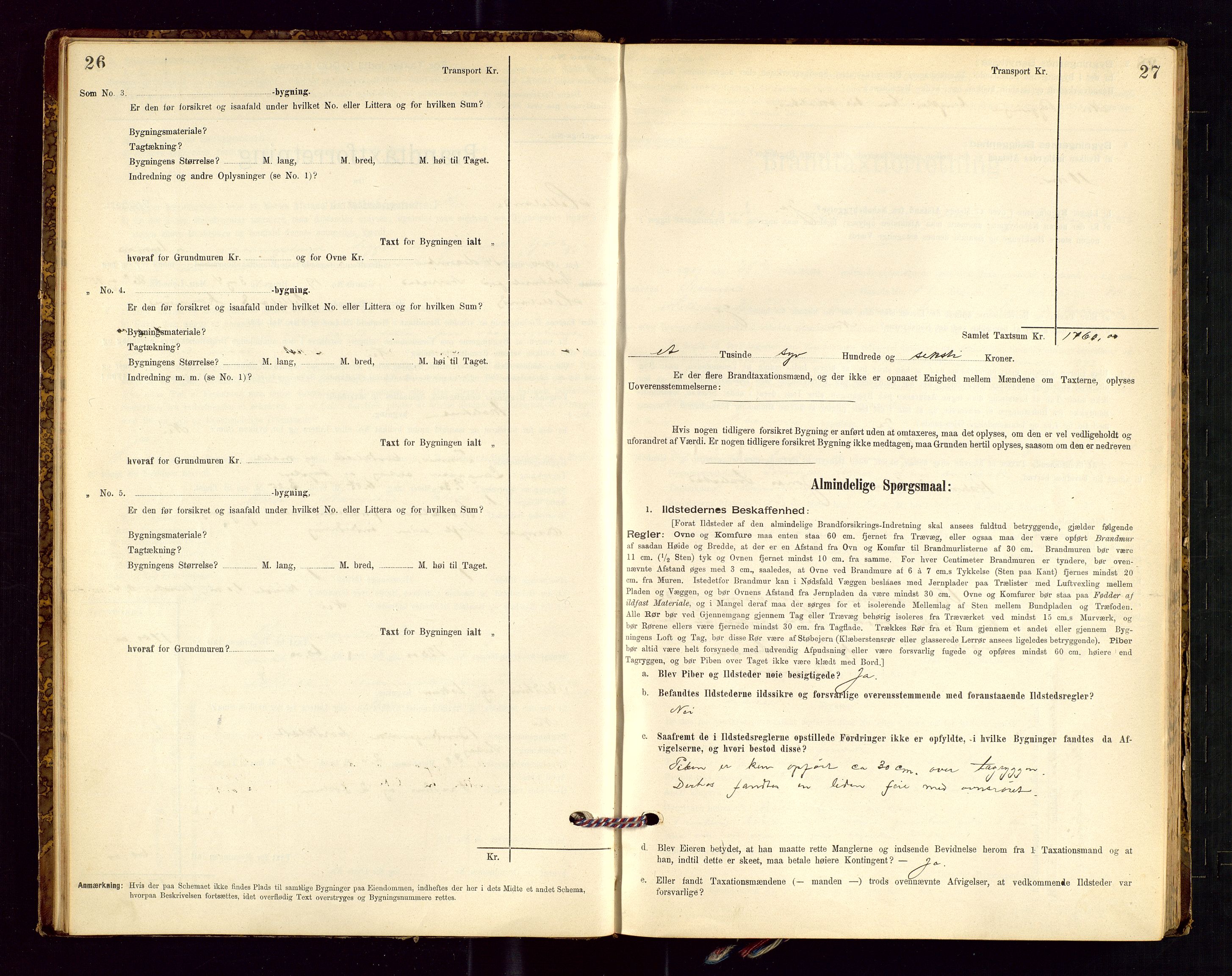 Helleland lensmannskontor, AV/SAST-A-100209/Gob/L0001: "Brandtaxationsprotokol", 1896-1919, s. 26-27
