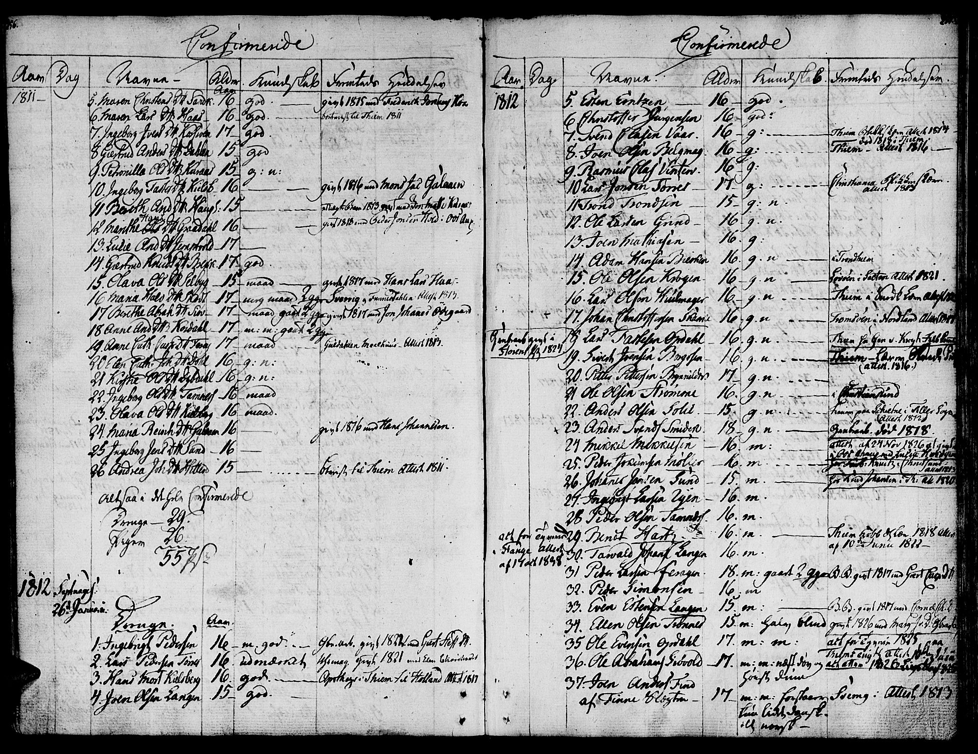 Ministerialprotokoller, klokkerbøker og fødselsregistre - Sør-Trøndelag, SAT/A-1456/681/L0928: Ministerialbok nr. 681A06, 1806-1816, s. 256-257