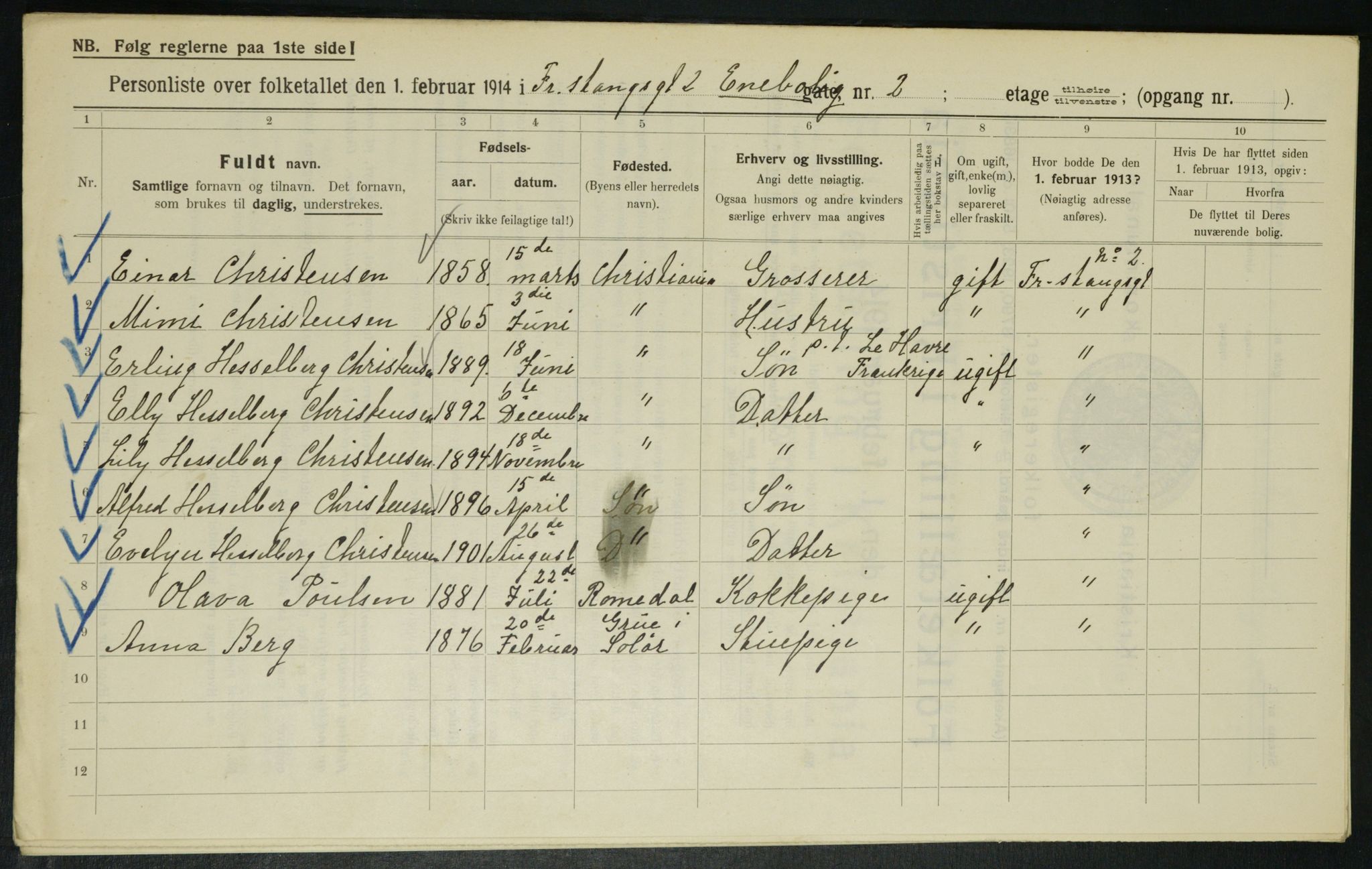 OBA, Kommunal folketelling 1.2.1914 for Kristiania, 1914, s. 26801