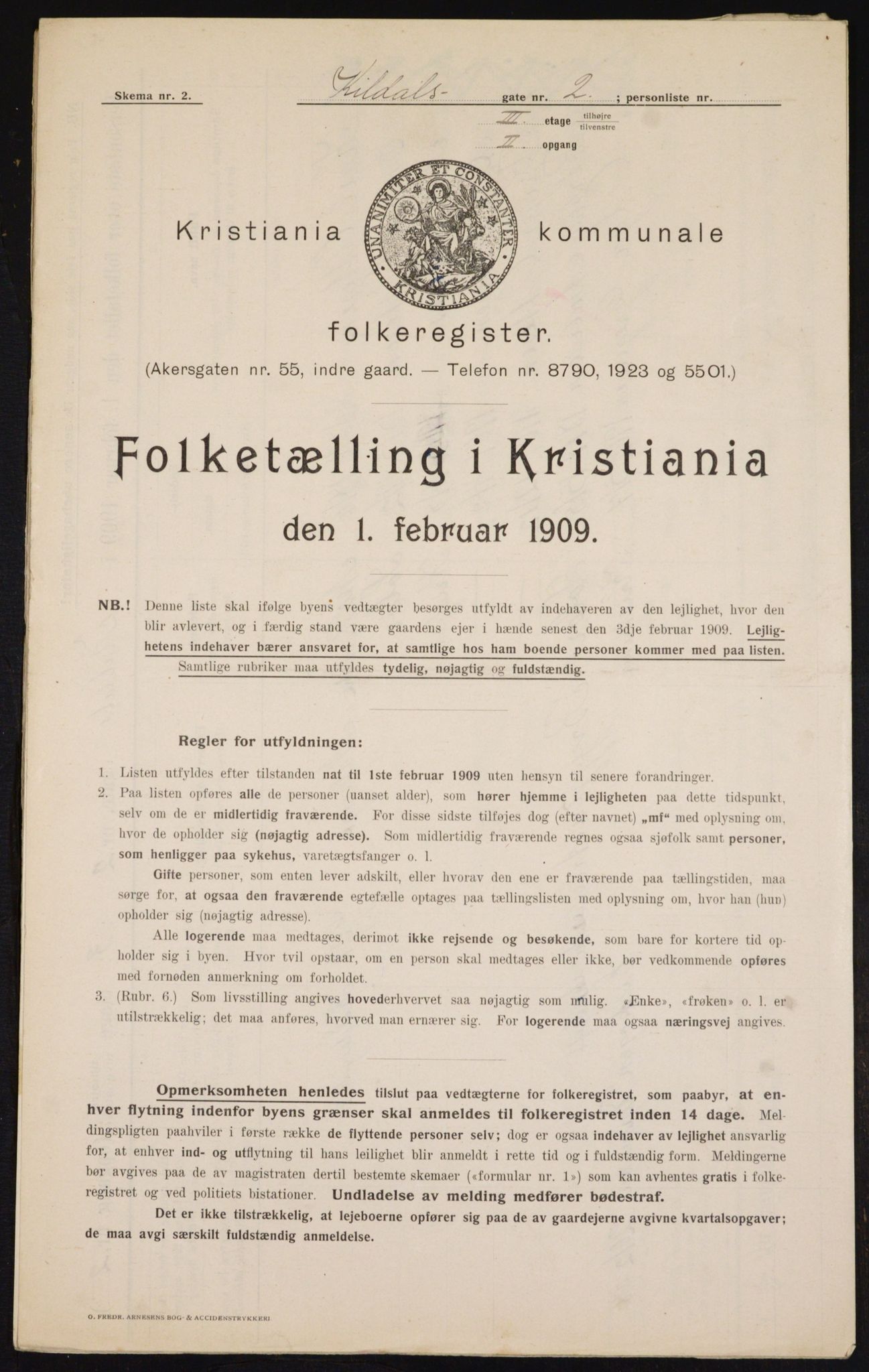 OBA, Kommunal folketelling 1.2.1909 for Kristiania kjøpstad, 1909, s. 68532