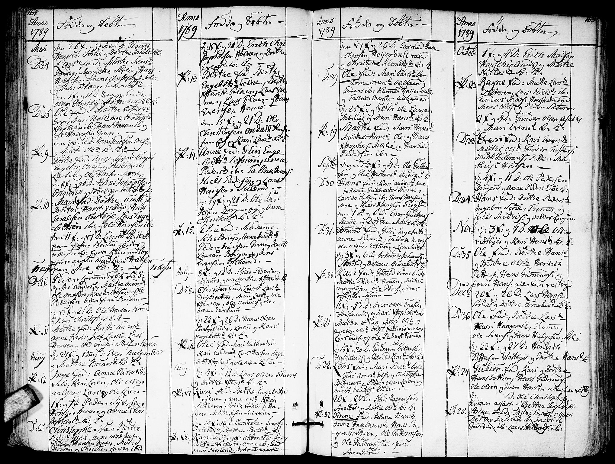 Sørum prestekontor Kirkebøker, SAO/A-10303/F/Fa/L0002: Ministerialbok nr. I 2, 1759-1814, s. 164-165