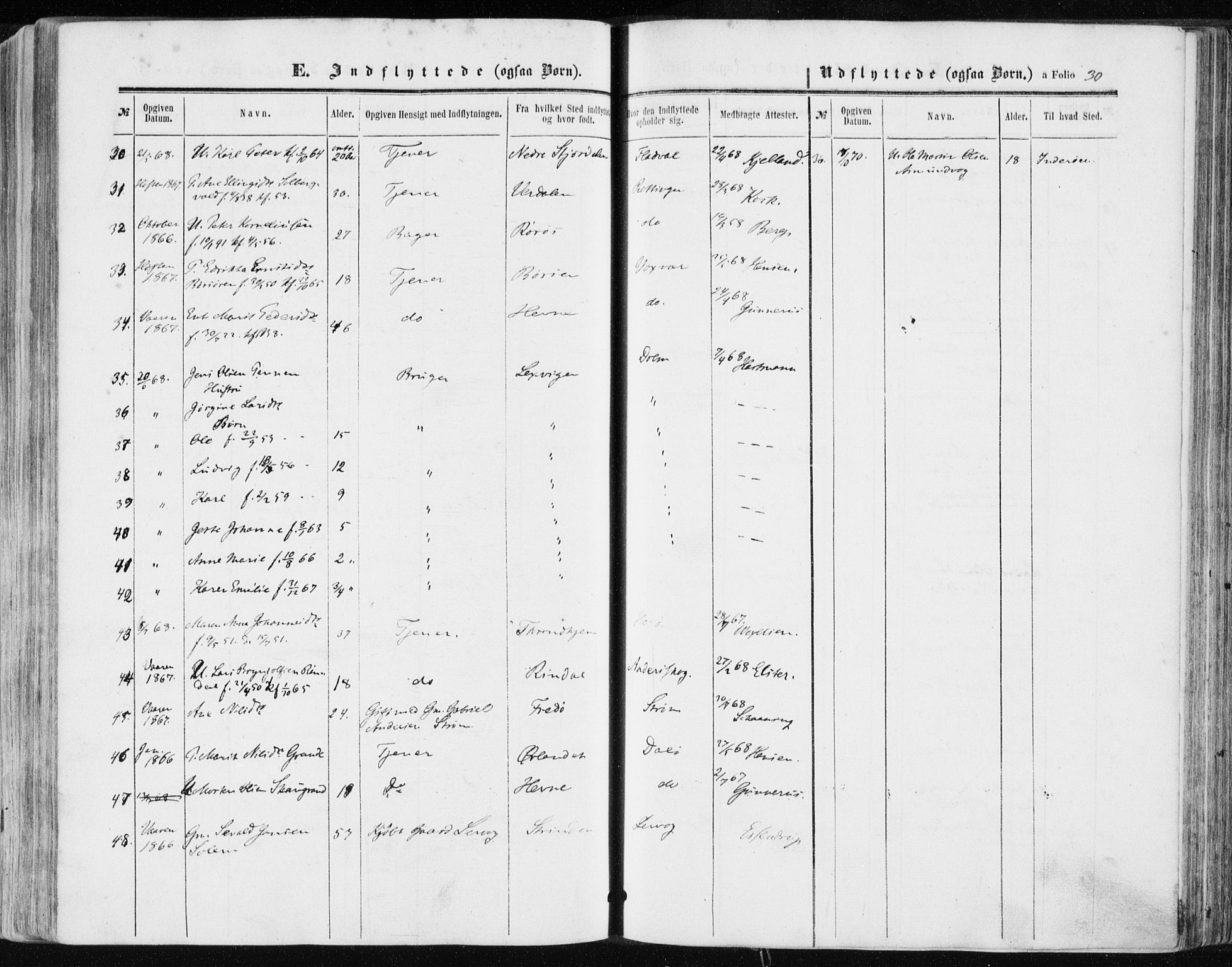 Ministerialprotokoller, klokkerbøker og fødselsregistre - Sør-Trøndelag, SAT/A-1456/634/L0531: Ministerialbok nr. 634A07, 1861-1870, s. 30