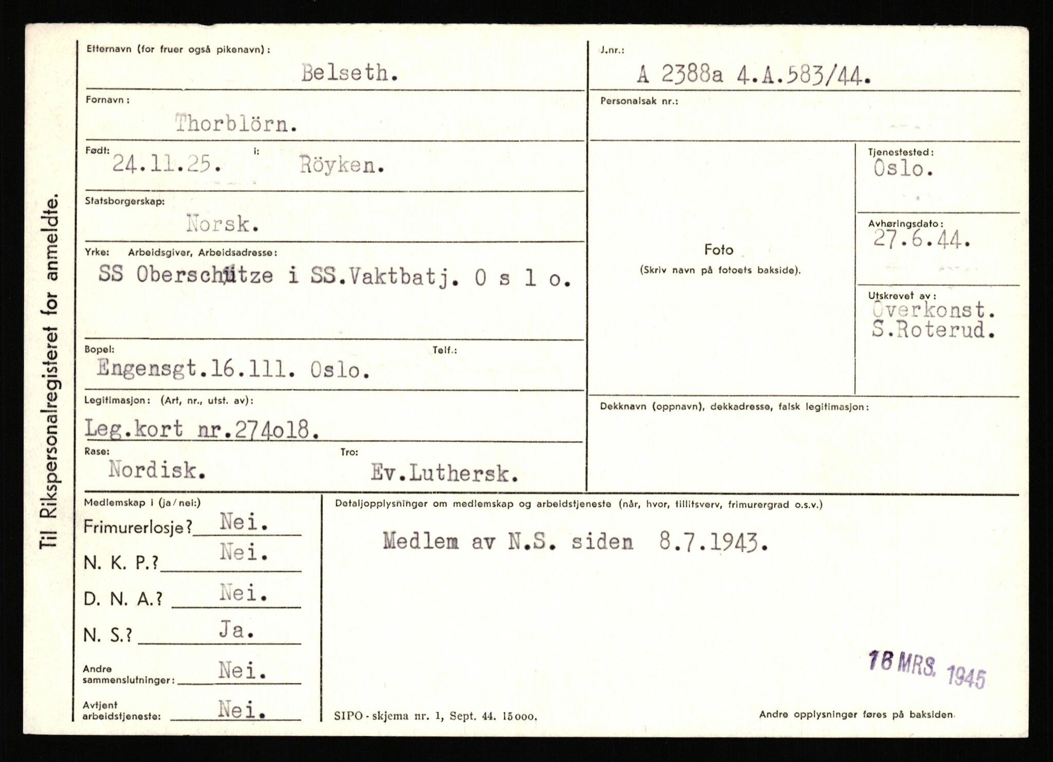 Statspolitiet - Hovedkontoret / Osloavdelingen, AV/RA-S-1329/C/Ca/L0002: Arneberg - Brand, 1943-1945, s. 1777