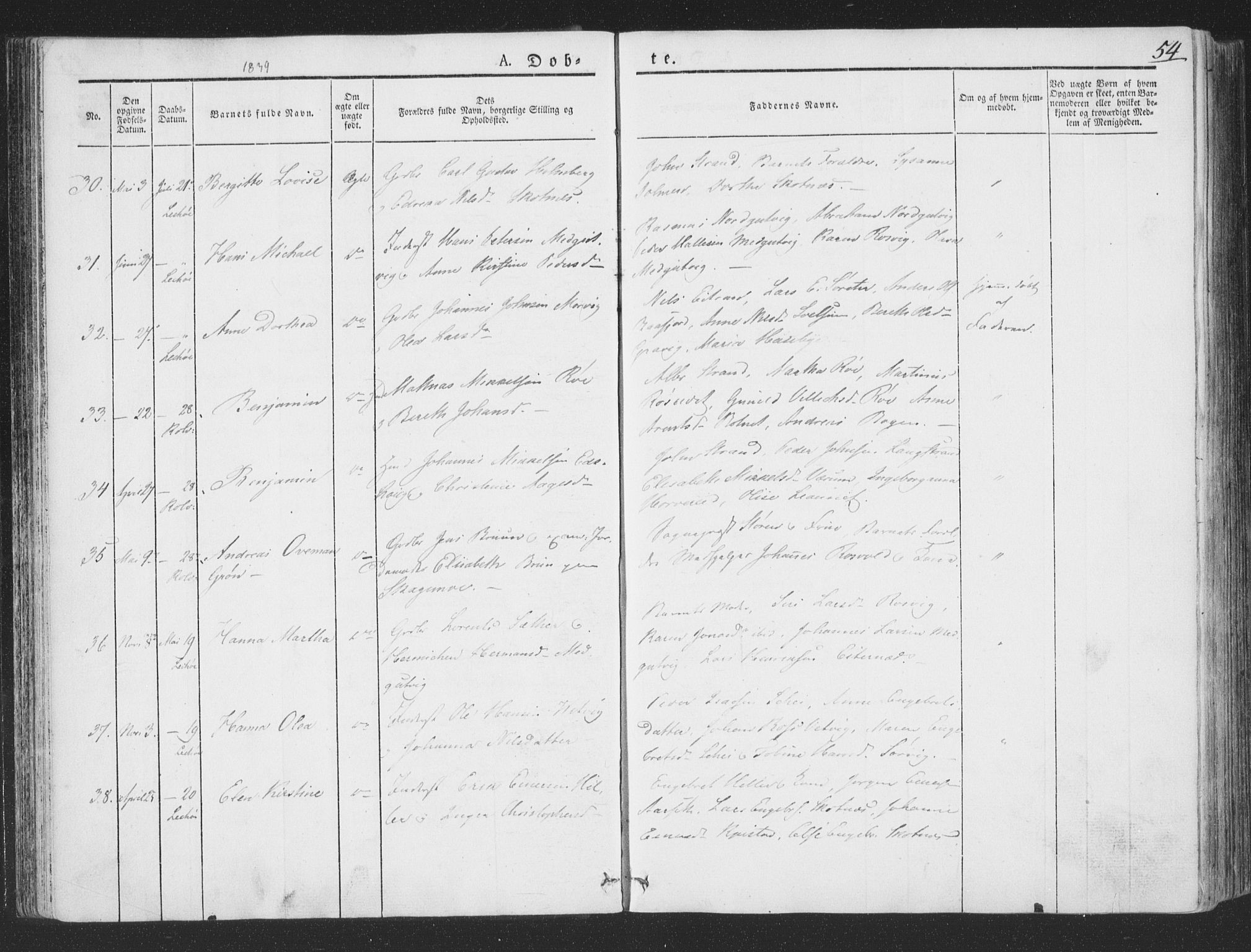 Ministerialprotokoller, klokkerbøker og fødselsregistre - Nord-Trøndelag, AV/SAT-A-1458/780/L0639: Ministerialbok nr. 780A04, 1830-1844, s. 54