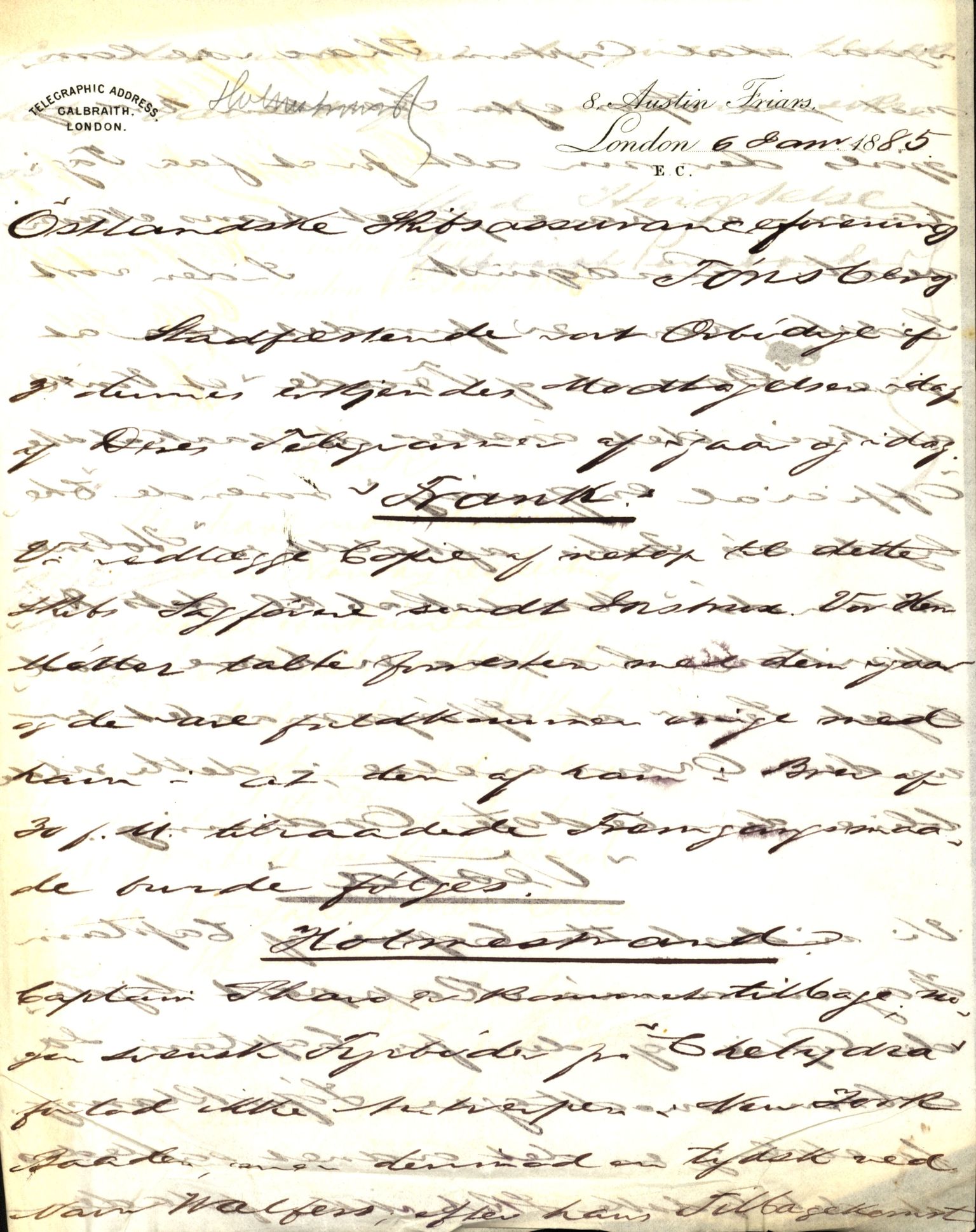 Pa 63 - Østlandske skibsassuranceforening, VEMU/A-1079/G/Ga/L0017/0003: Havaridokumenter / Alma, Aise, Ole Bull, Tellus, Frank, 1884, s. 47