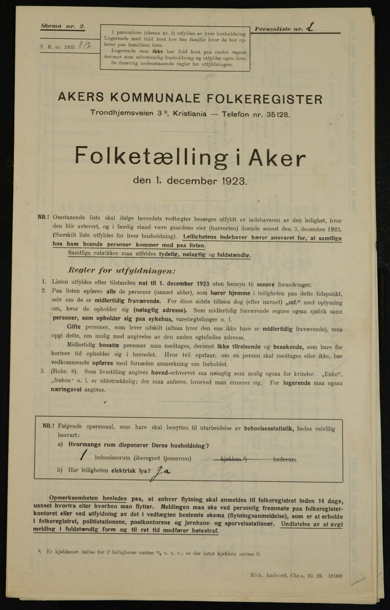 , Kommunal folketelling 1.12.1923 for Aker, 1923, s. 41653