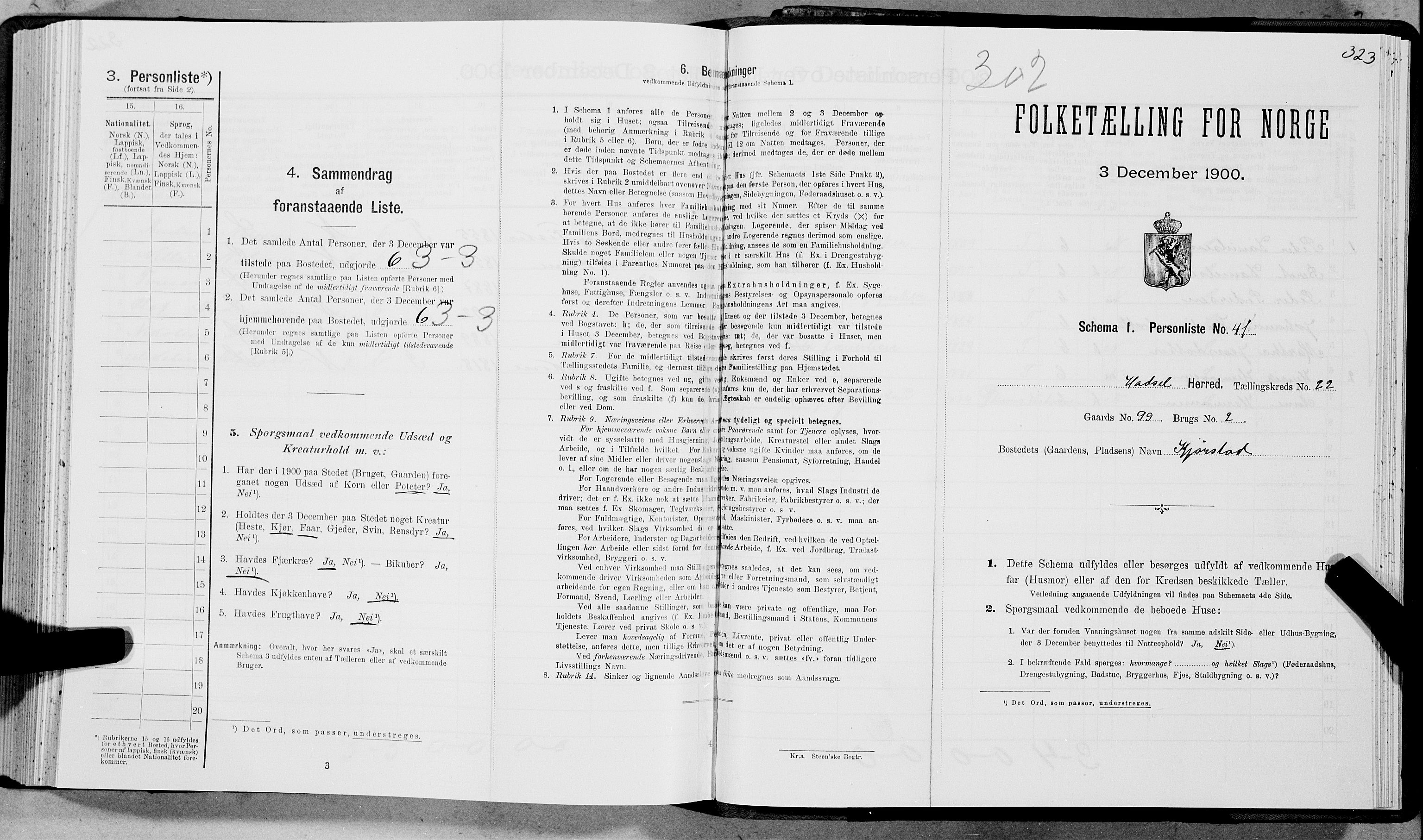 SAT, Folketelling 1900 for 1866 Hadsel herred, 1900, s. 2218
