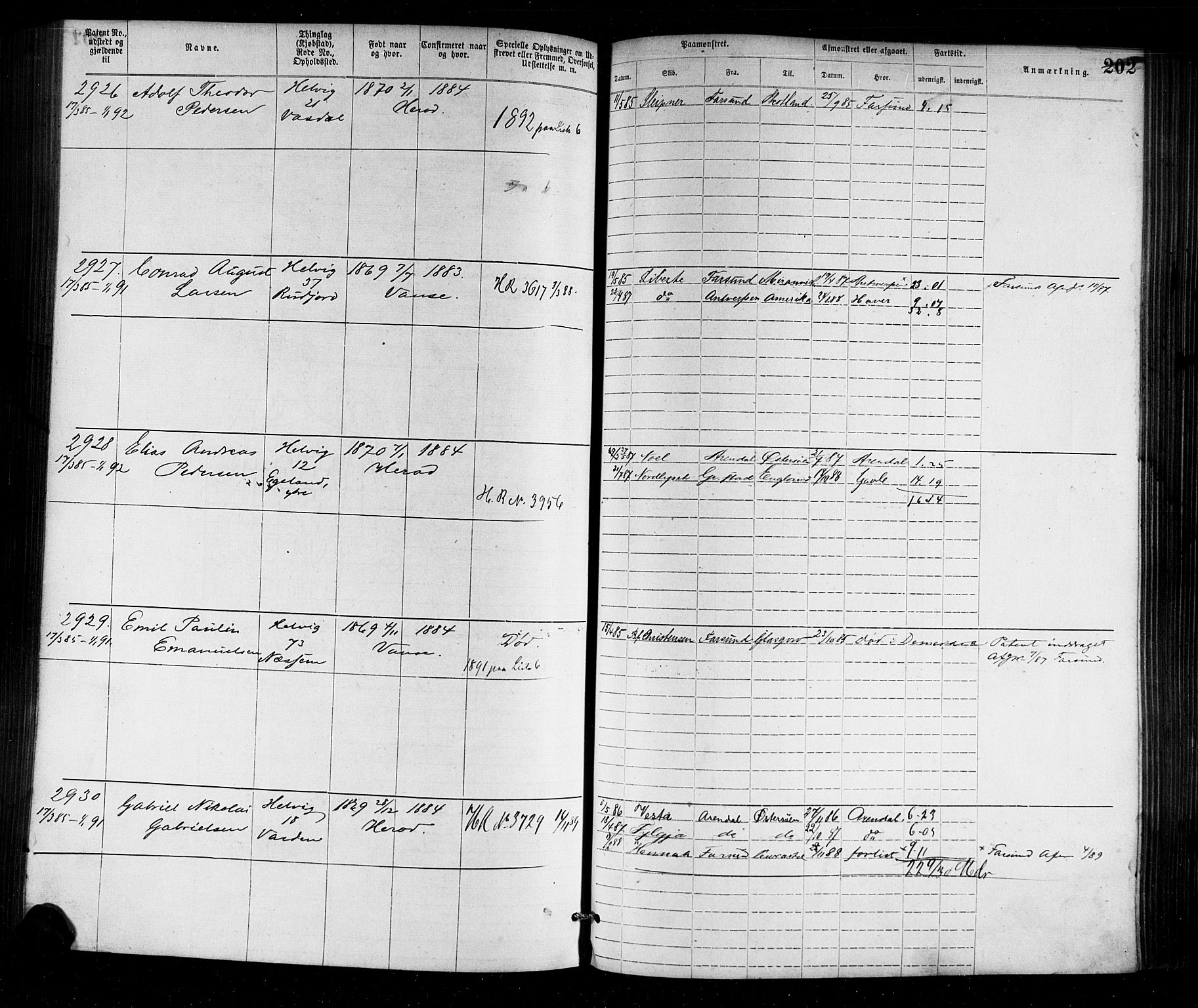 Farsund mønstringskrets, AV/SAK-2031-0017/F/Fa/L0002: Annotasjonsrulle nr 1921-3815 med register, M-2, 1877-1894, s. 232