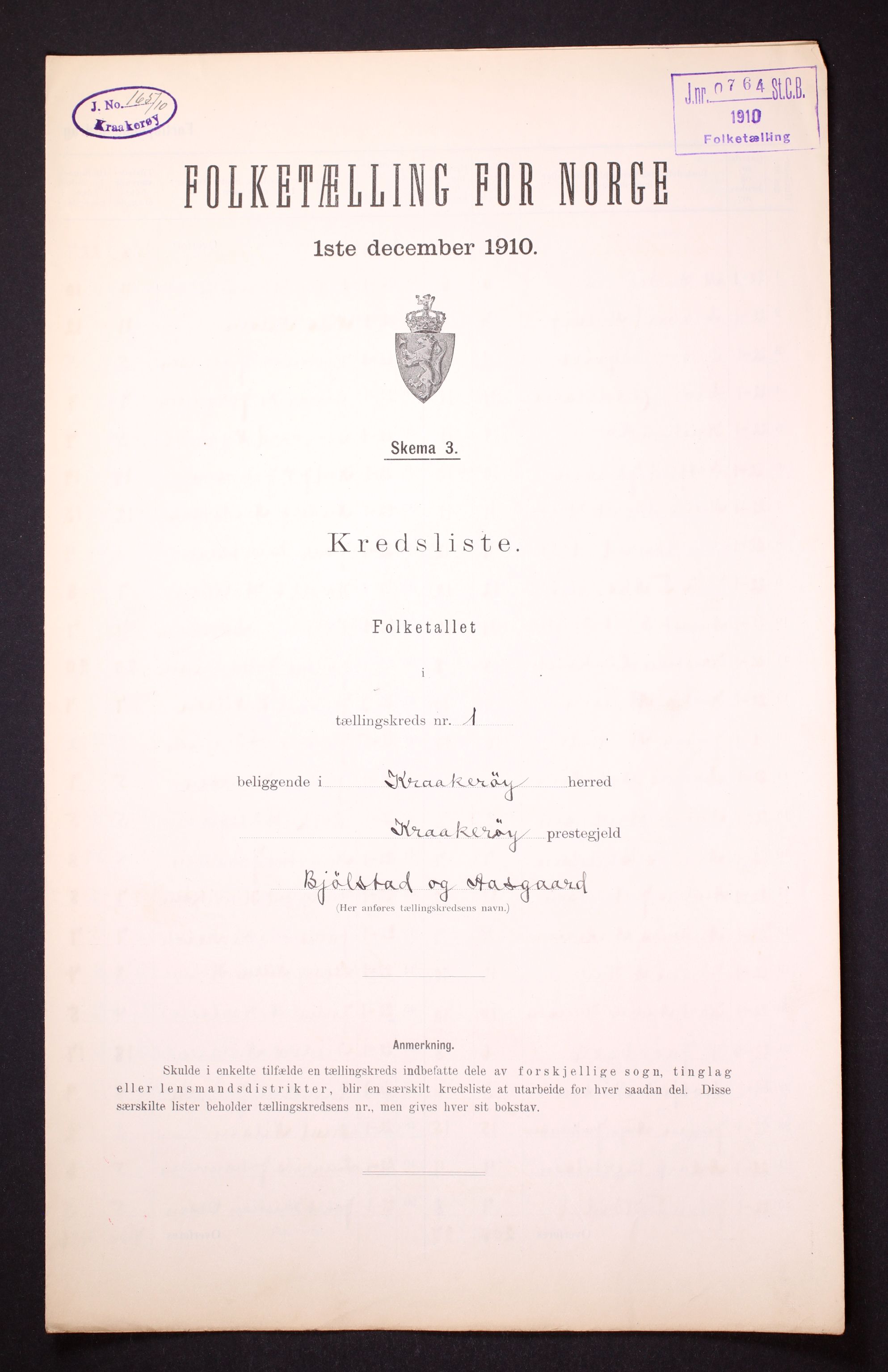 RA, Folketelling 1910 for 0133 Kråkerøy herred, 1910, s. 4