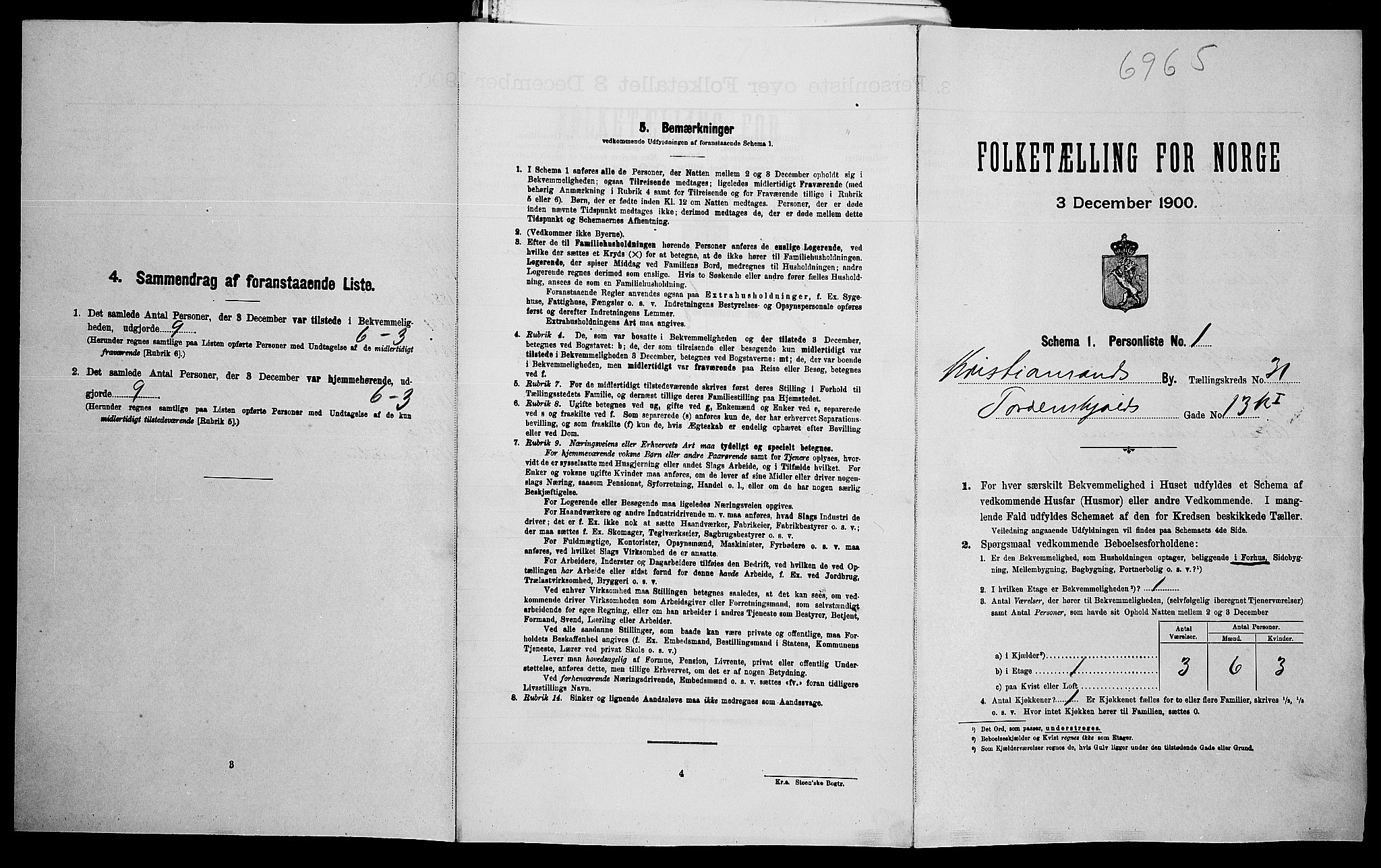SAK, Folketelling 1900 for 1001 Kristiansand kjøpstad, 1900, s. 5065