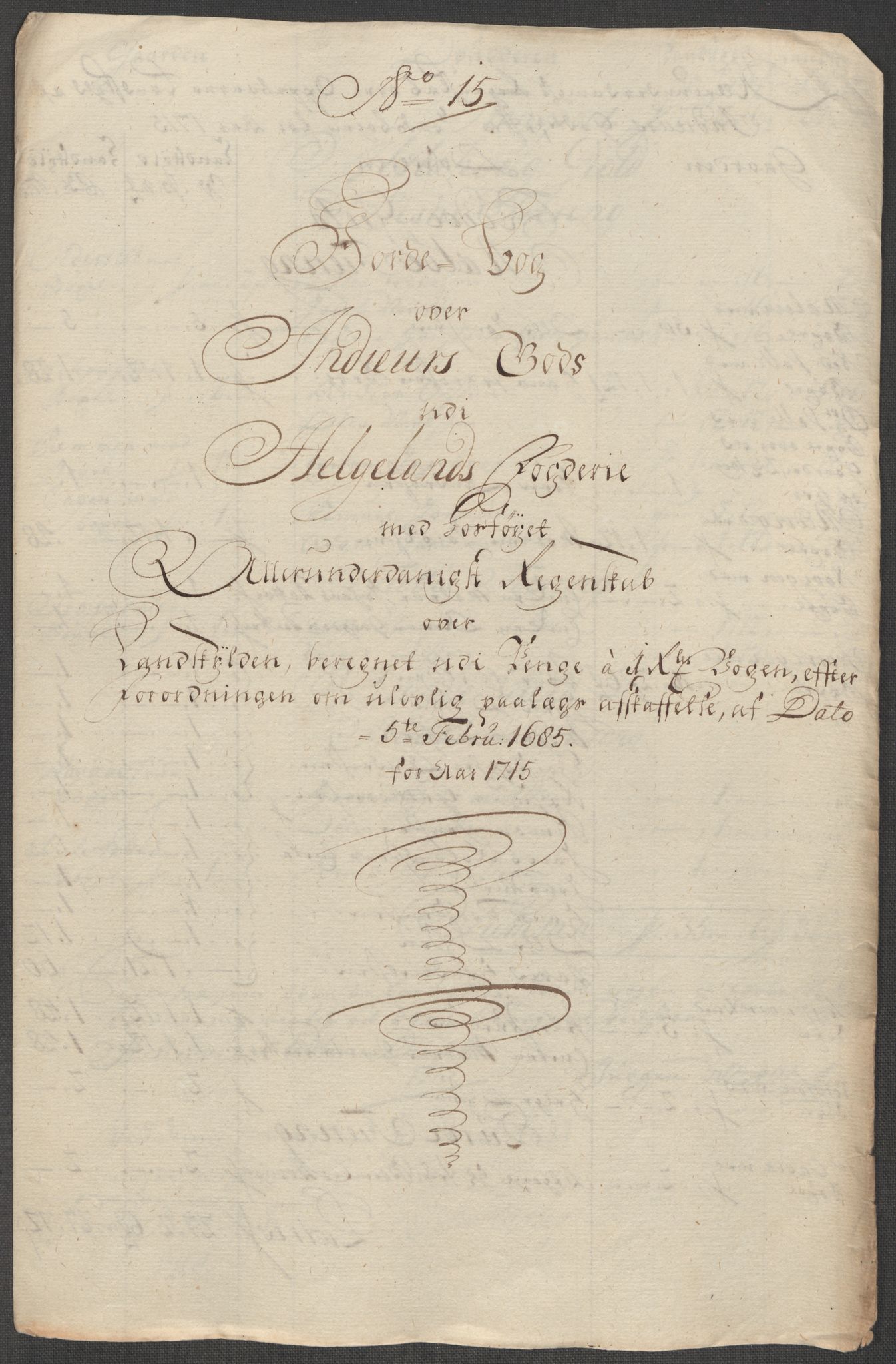 Rentekammeret inntil 1814, Reviderte regnskaper, Fogderegnskap, RA/EA-4092/R65/L4513: Fogderegnskap Helgeland, 1714-1715, s. 597
