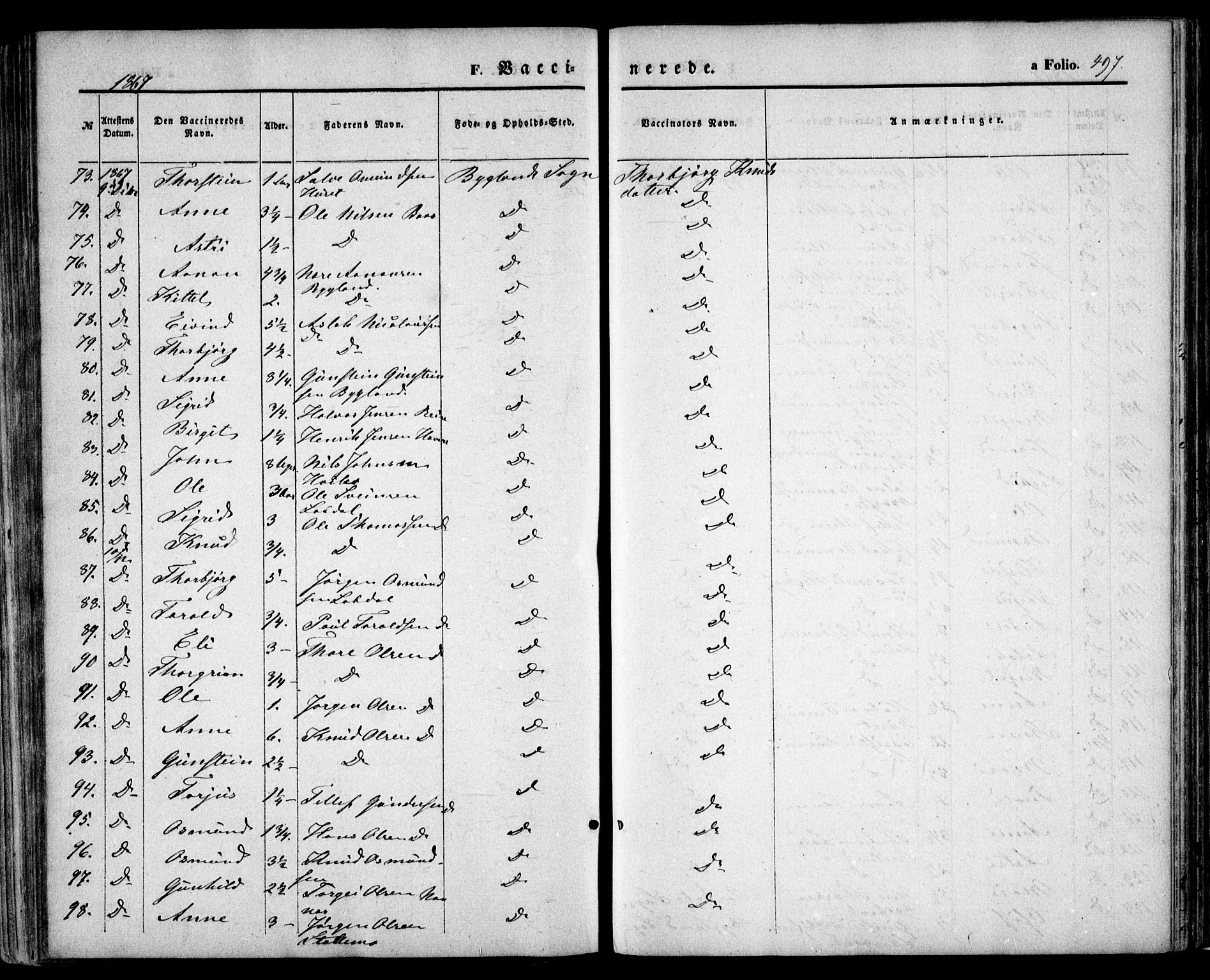 Bygland sokneprestkontor, AV/SAK-1111-0006/F/Fa/Fab/L0005: Ministerialbok nr. A 5, 1859-1873, s. 497