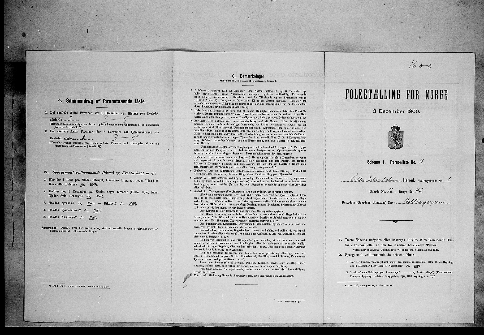 SAH, Folketelling 1900 for 0438 Lille Elvedalen herred, 1900, s. 139