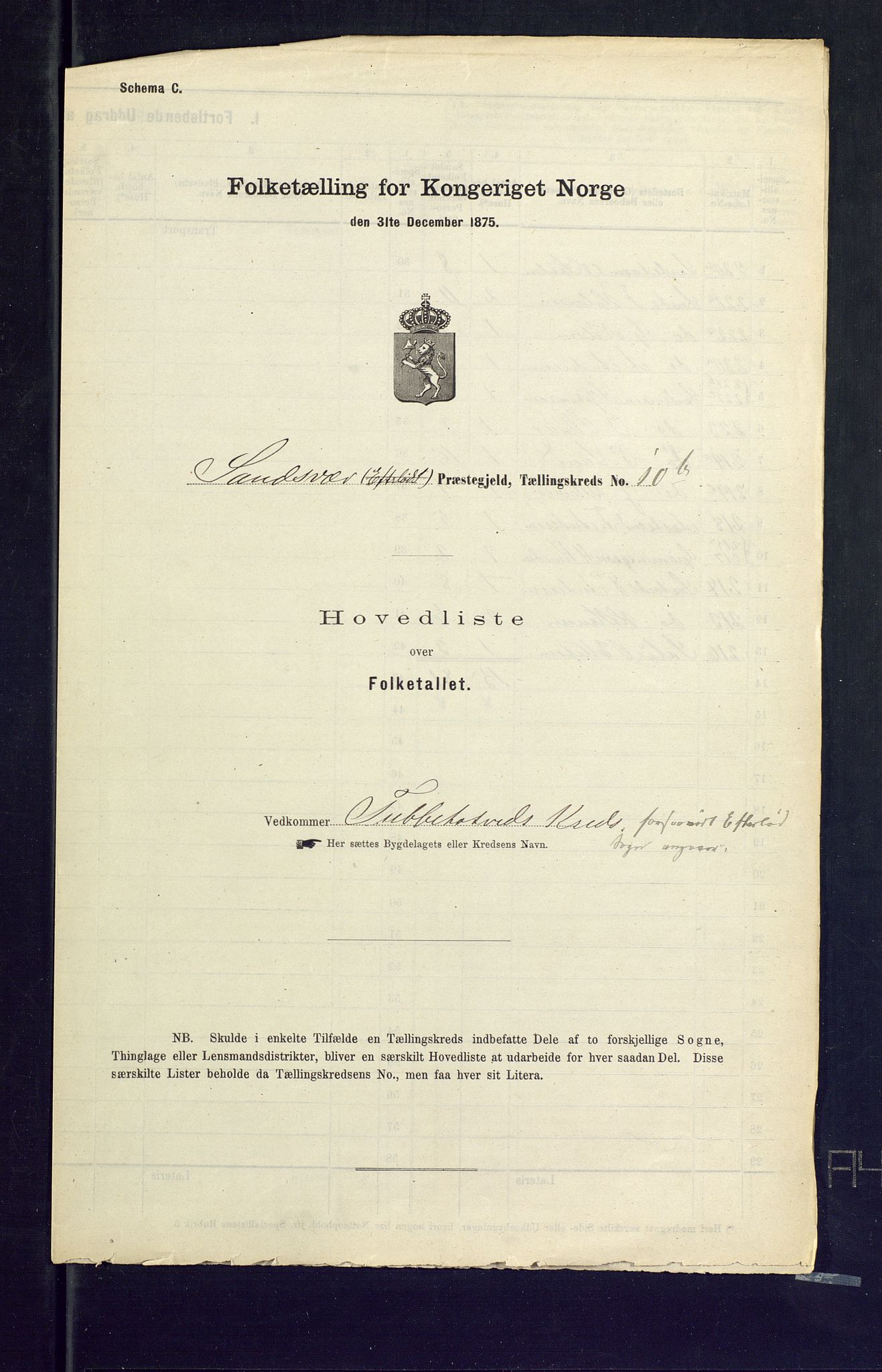 SAKO, Folketelling 1875 for 0629P Sandsvær prestegjeld, 1875, s. 59