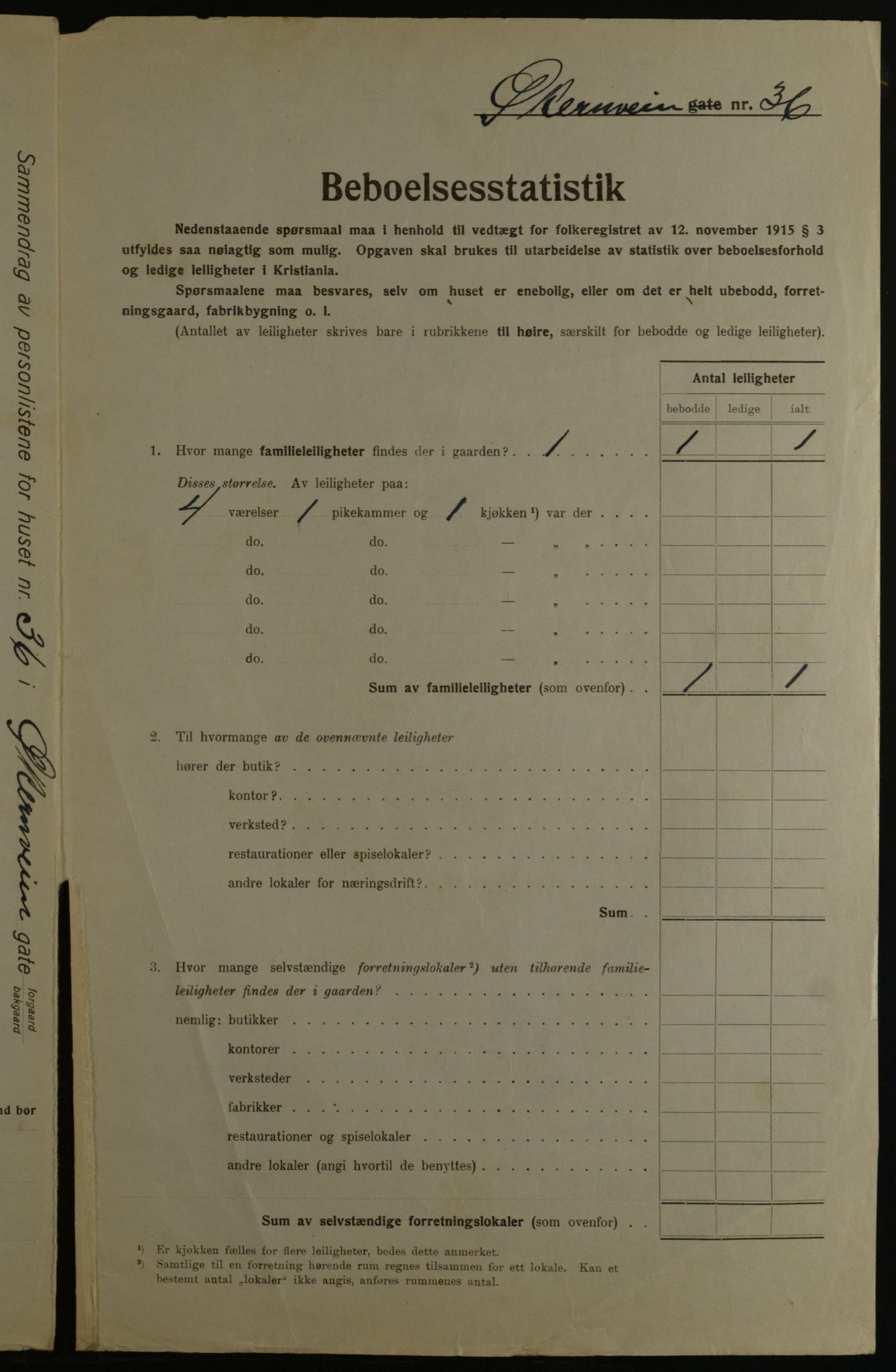 OBA, Kommunal folketelling 1.12.1923 for Kristiania, 1923, s. 142170