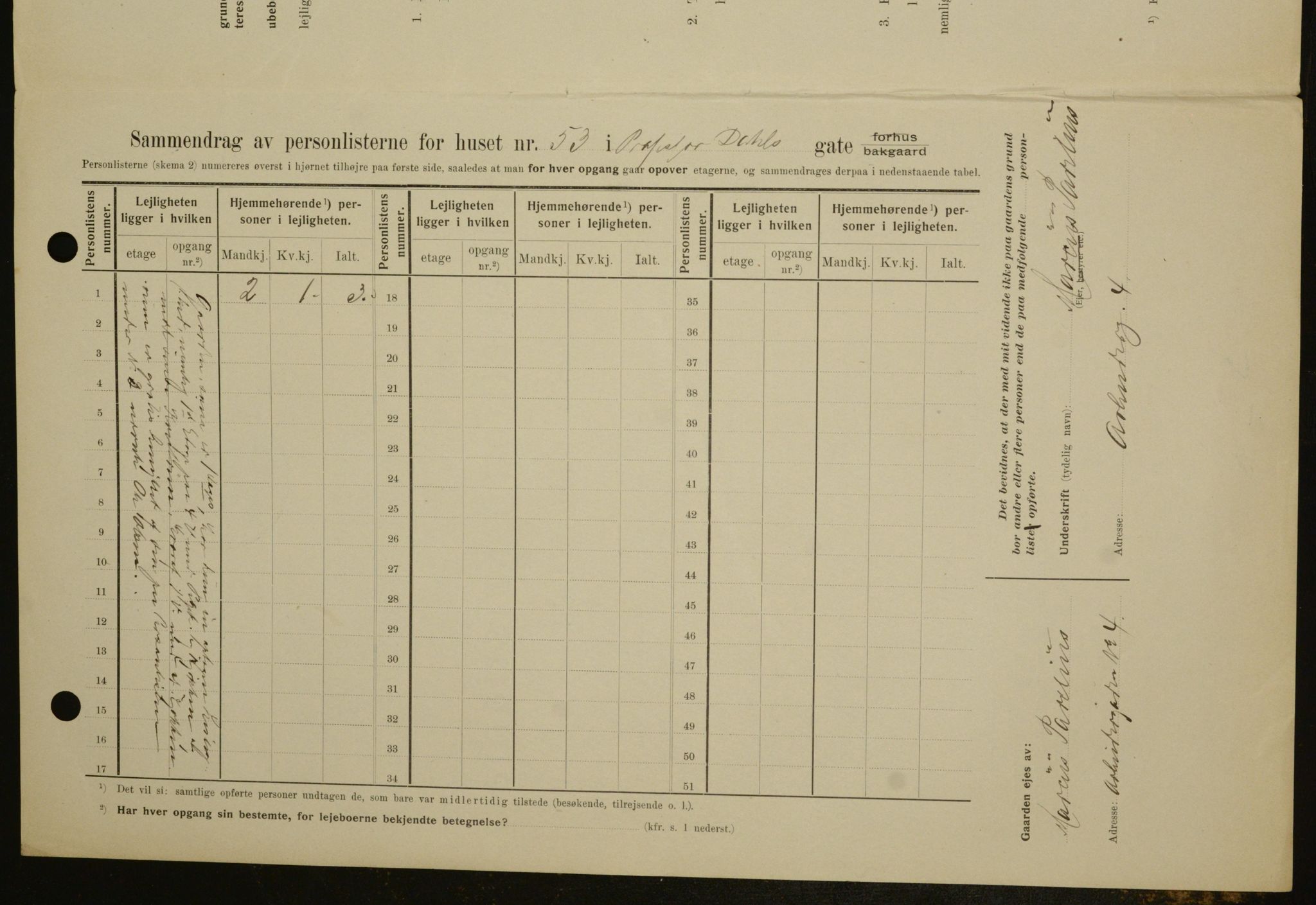 OBA, Kommunal folketelling 1.2.1909 for Kristiania kjøpstad, 1909, s. 74117