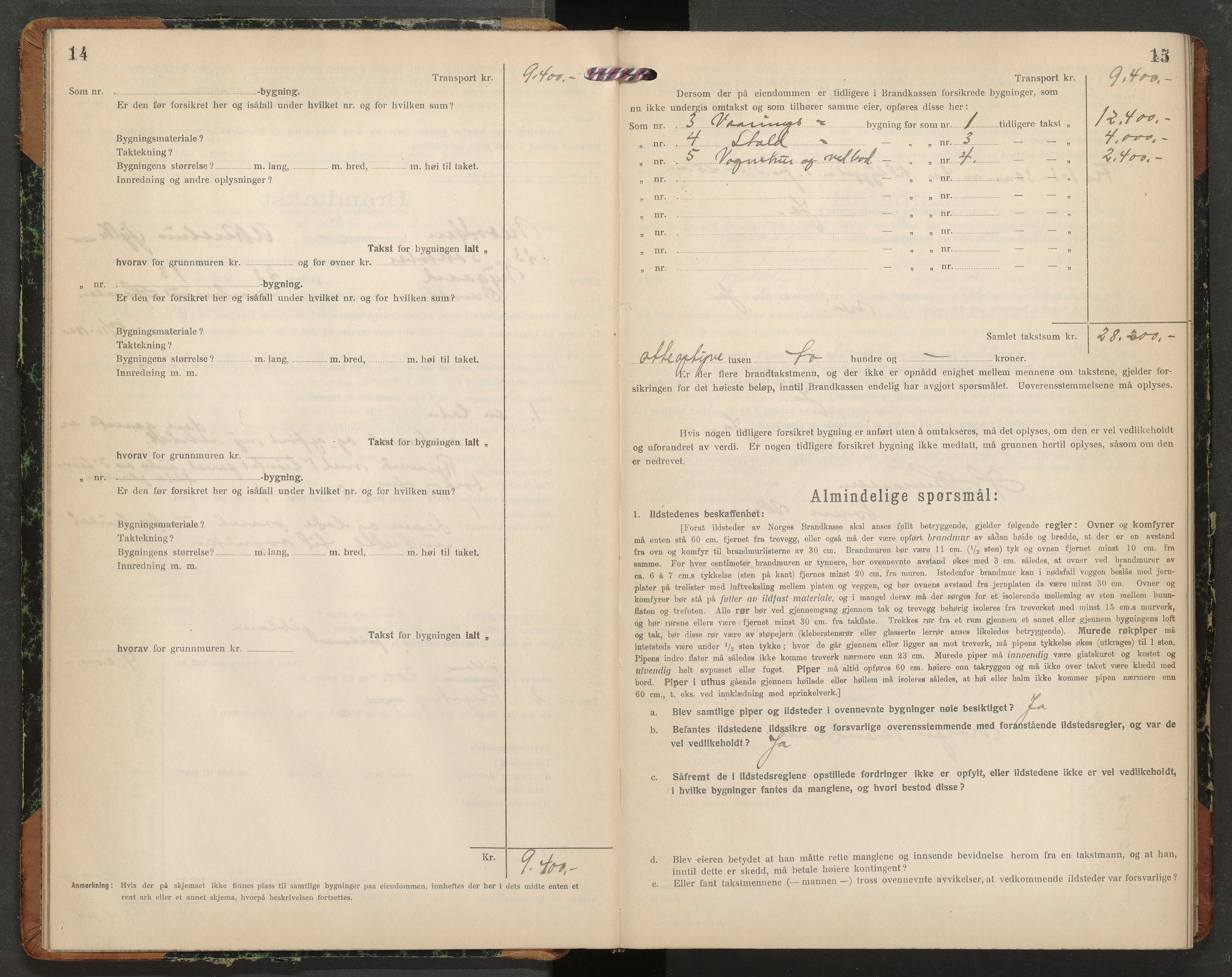 Norges brannkasse, branntakster Nesodden, AV/SAO-A-11393/F/Fb/L0005: Branntakstprotokoll, 1923-1932