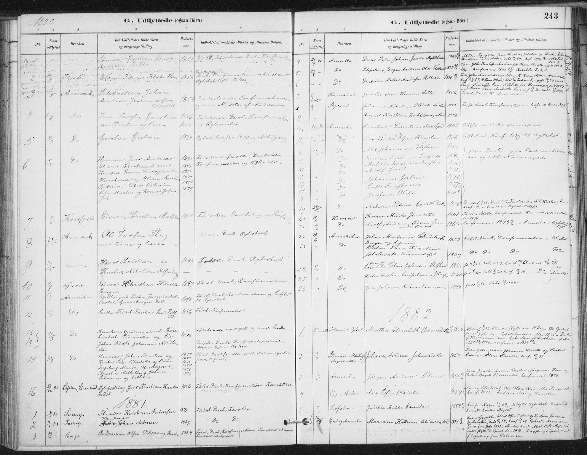Ministerialprotokoller, klokkerbøker og fødselsregistre - Nordland, SAT/A-1459/838/L0553: Ministerialbok nr. 838A11, 1880-1910, s. 243