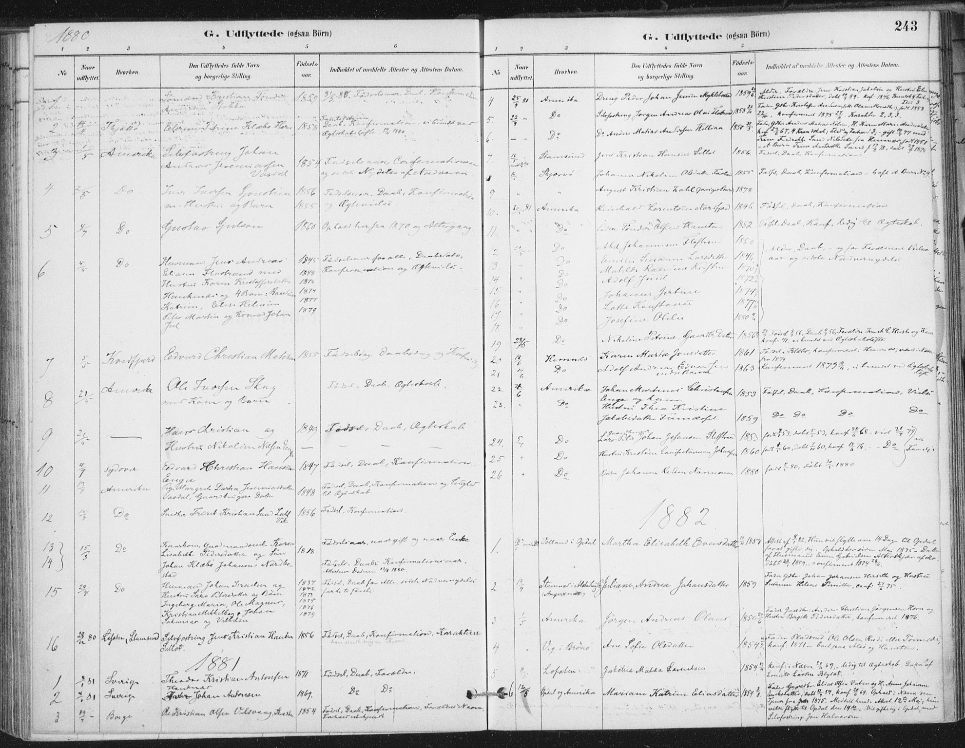Ministerialprotokoller, klokkerbøker og fødselsregistre - Nordland, AV/SAT-A-1459/838/L0553: Ministerialbok nr. 838A11, 1880-1910, s. 243