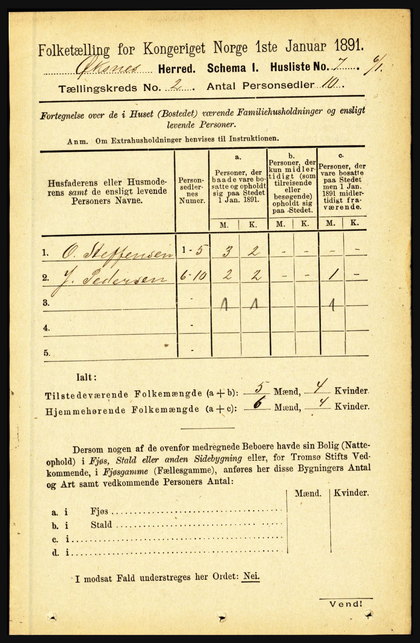 RA, Folketelling 1891 for 1868 Øksnes herred, 1891, s. 606