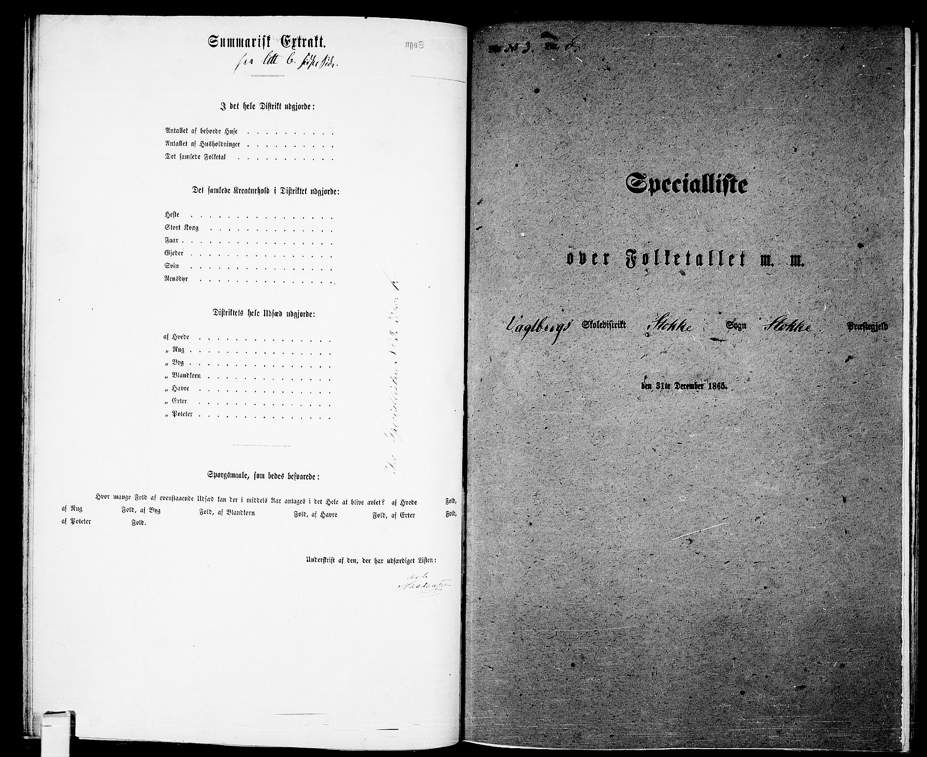 RA, Folketelling 1865 for 0720P Stokke prestegjeld, 1865, s. 66