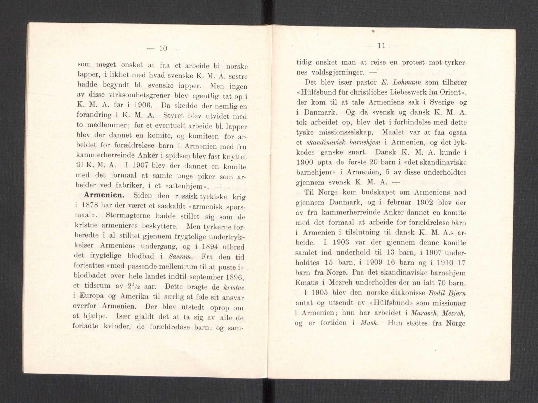 Kvinnelige Misjonsarbeidere, AV/RA-PA-0699/F/Fa/L0001/0008: -- / Trykte beretninger. 10-, 20, 25, og 30-årsjubileum, 1902-1932