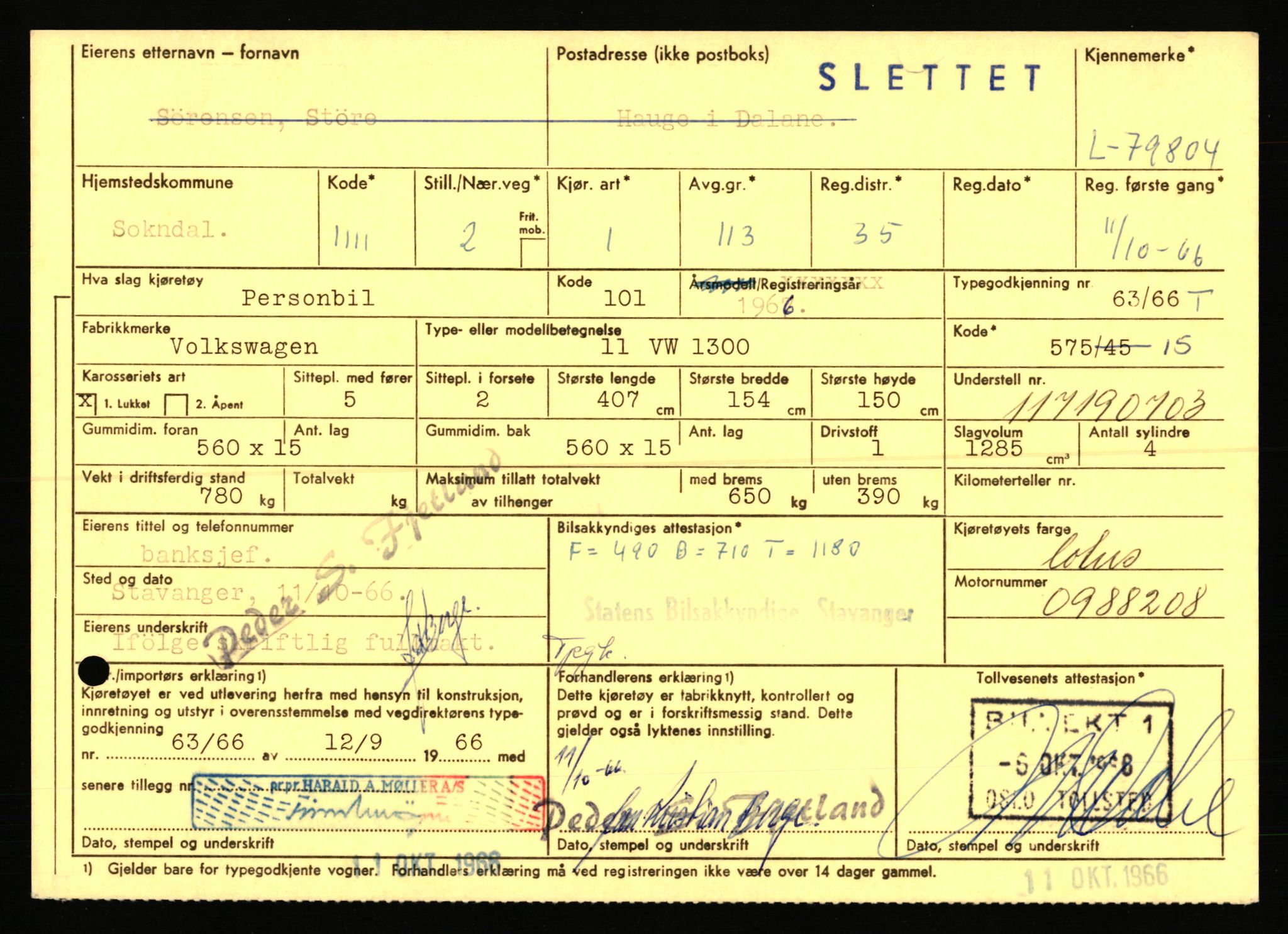 Stavanger trafikkstasjon, AV/SAST-A-101942/0/F/L0070: L-78800 - L-80499, 1930-1971, s. 1094