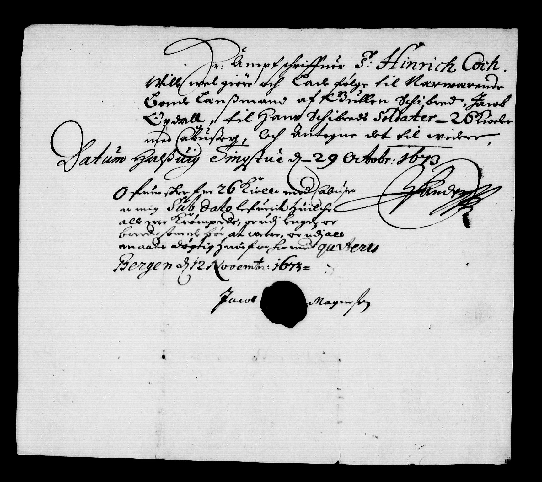 Rentekammeret inntil 1814, Reviderte regnskaper, Stiftamtstueregnskaper, Bergen stiftamt, AV/RA-EA-6043/R/Rc/L0039: Bergen stiftamt, 1674-1679