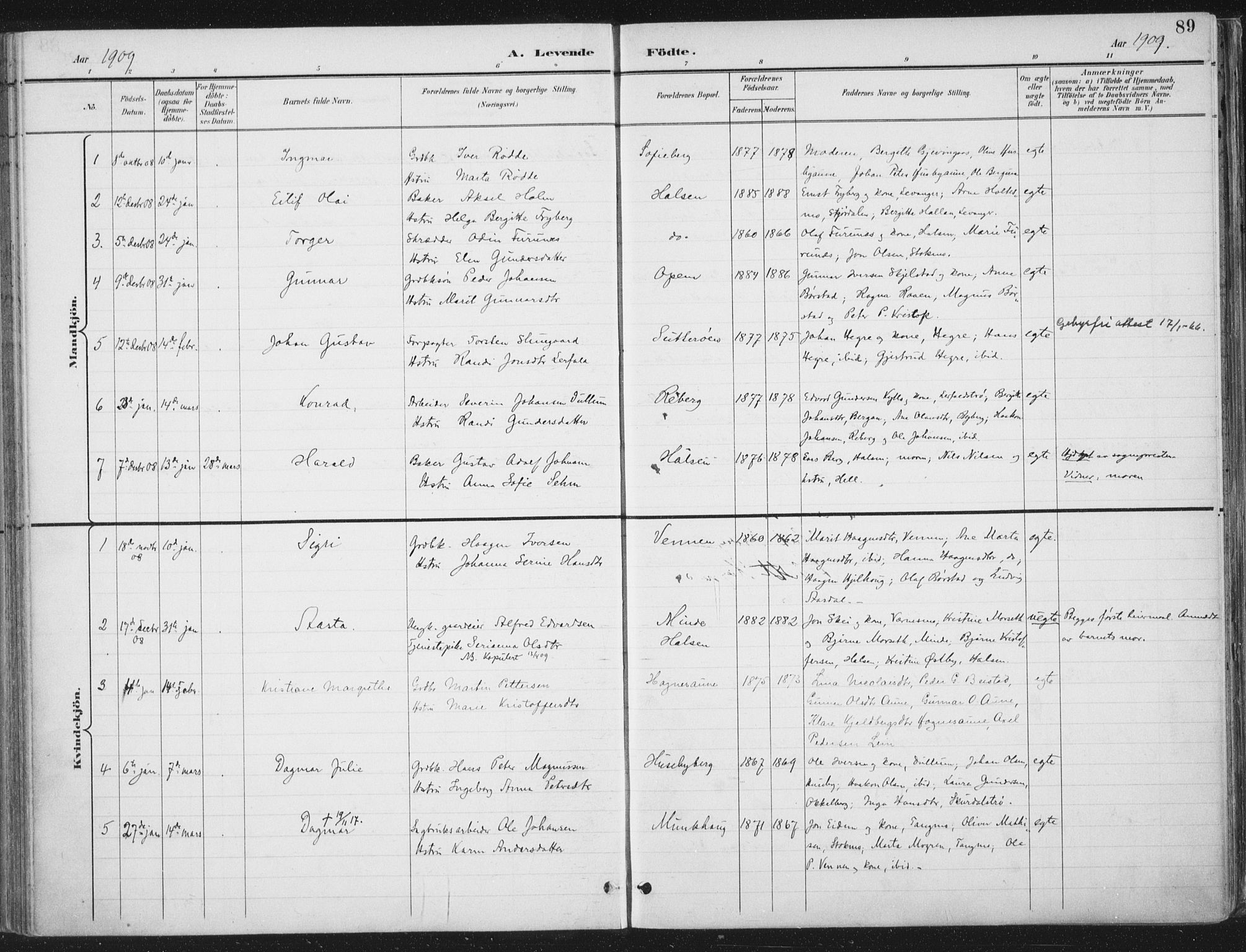 Ministerialprotokoller, klokkerbøker og fødselsregistre - Nord-Trøndelag, SAT/A-1458/709/L0082: Ministerialbok nr. 709A22, 1896-1916, s. 89