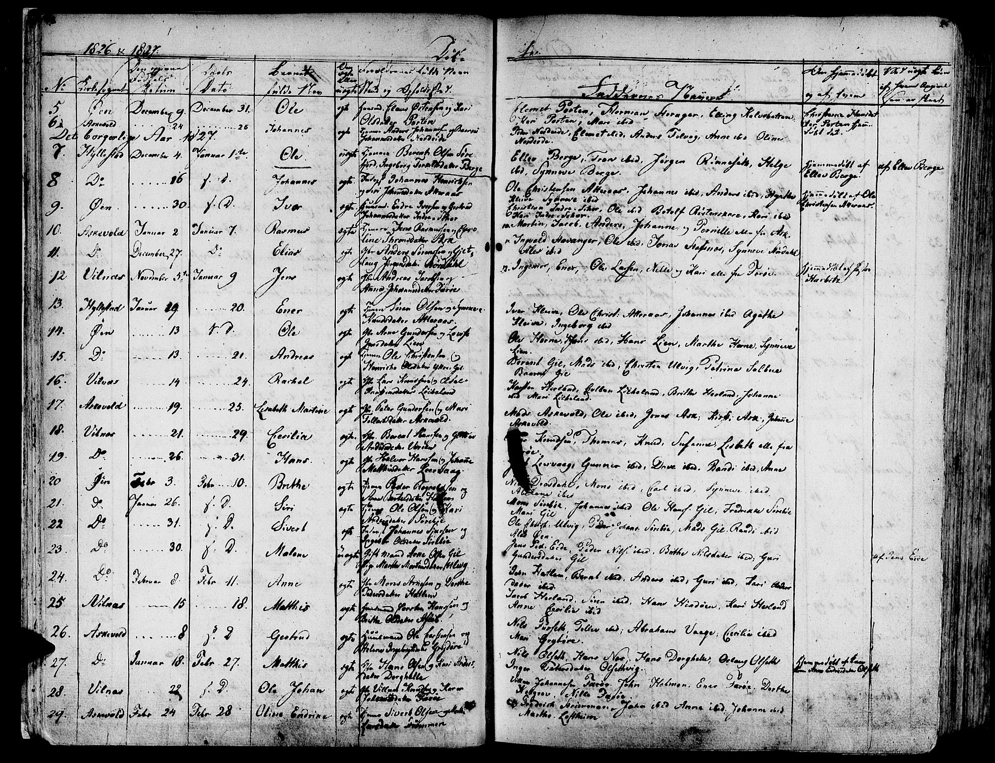 Askvoll sokneprestembete, AV/SAB-A-79501/H/Haa/Haaa/L0010: Ministerialbok nr. A 10, 1821-1844, s. 44-45