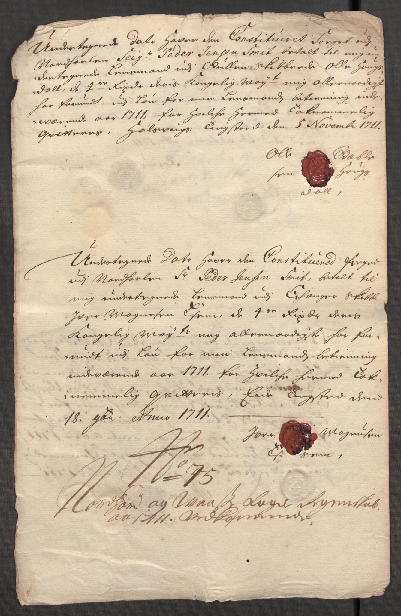 Rentekammeret inntil 1814, Reviderte regnskaper, Fogderegnskap, RA/EA-4092/R51/L3192: Fogderegnskap Nordhordland og Voss, 1711, s. 357