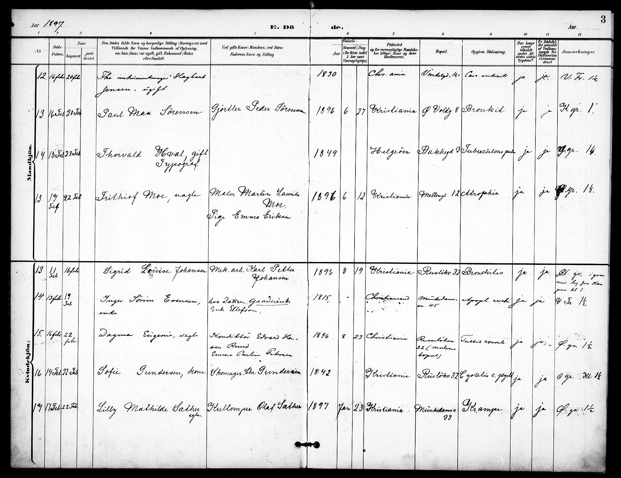 Johannes prestekontor Kirkebøker, AV/SAO-A-10852/F/Fa/L0008: Ministerialbok nr. 8, 1897-1917, s. 3