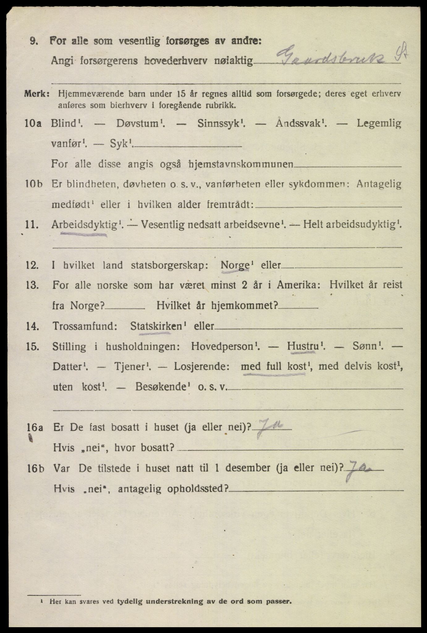 SAK, Folketelling 1920 for 1037 Kvinesdal herred, 1920, s. 2094