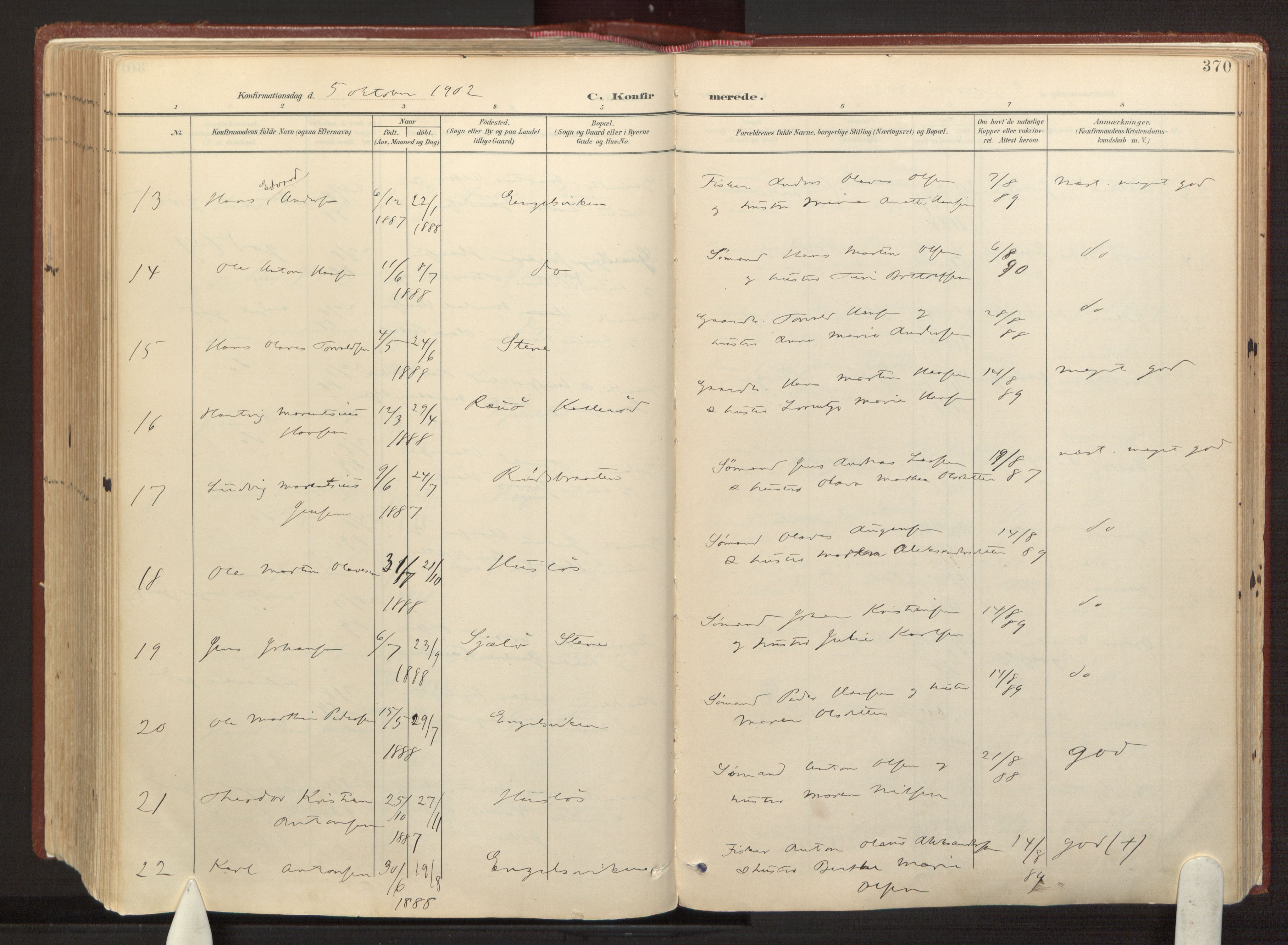 Onsøy prestekontor Kirkebøker, AV/SAO-A-10914/F/Fa/L0008: Ministerialbok nr. I 8, 1899-1923, s. 370