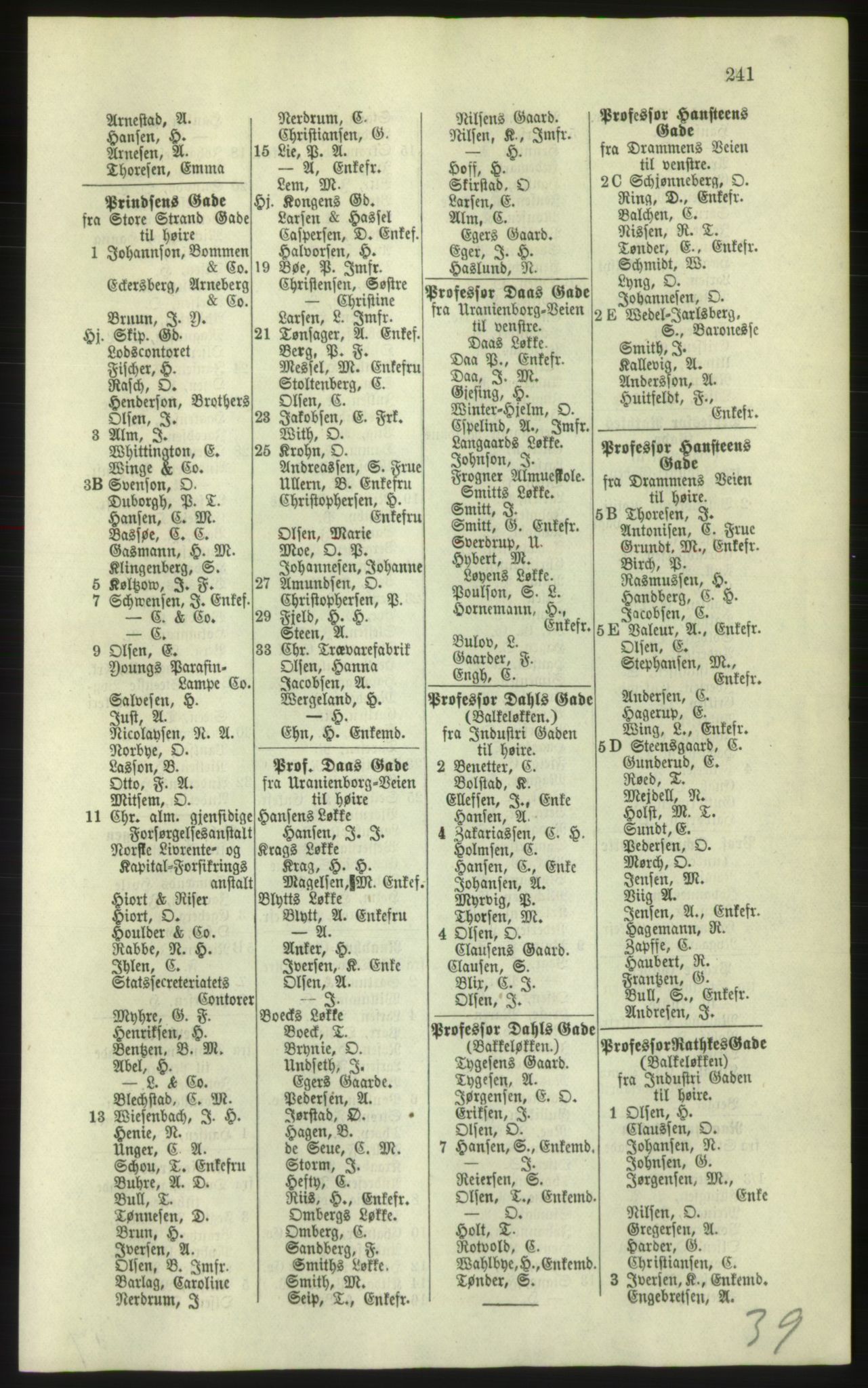 Kristiania/Oslo adressebok, PUBL/-, 1879, s. 241