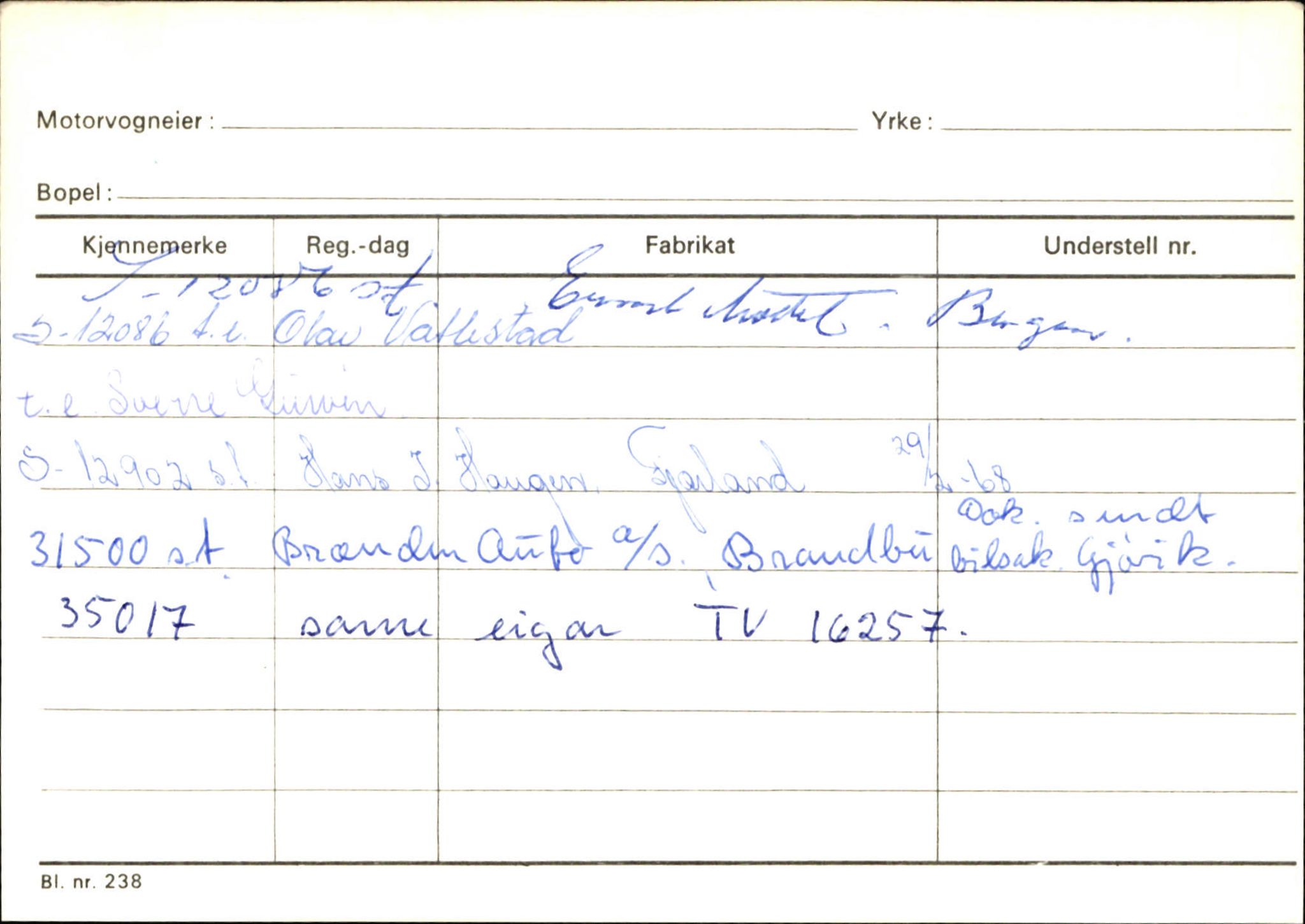 Statens vegvesen, Sogn og Fjordane vegkontor, AV/SAB-A-5301/4/F/L0126: Eigarregister Fjaler M-Å. Leikanger A-Å, 1945-1975, s. 2278