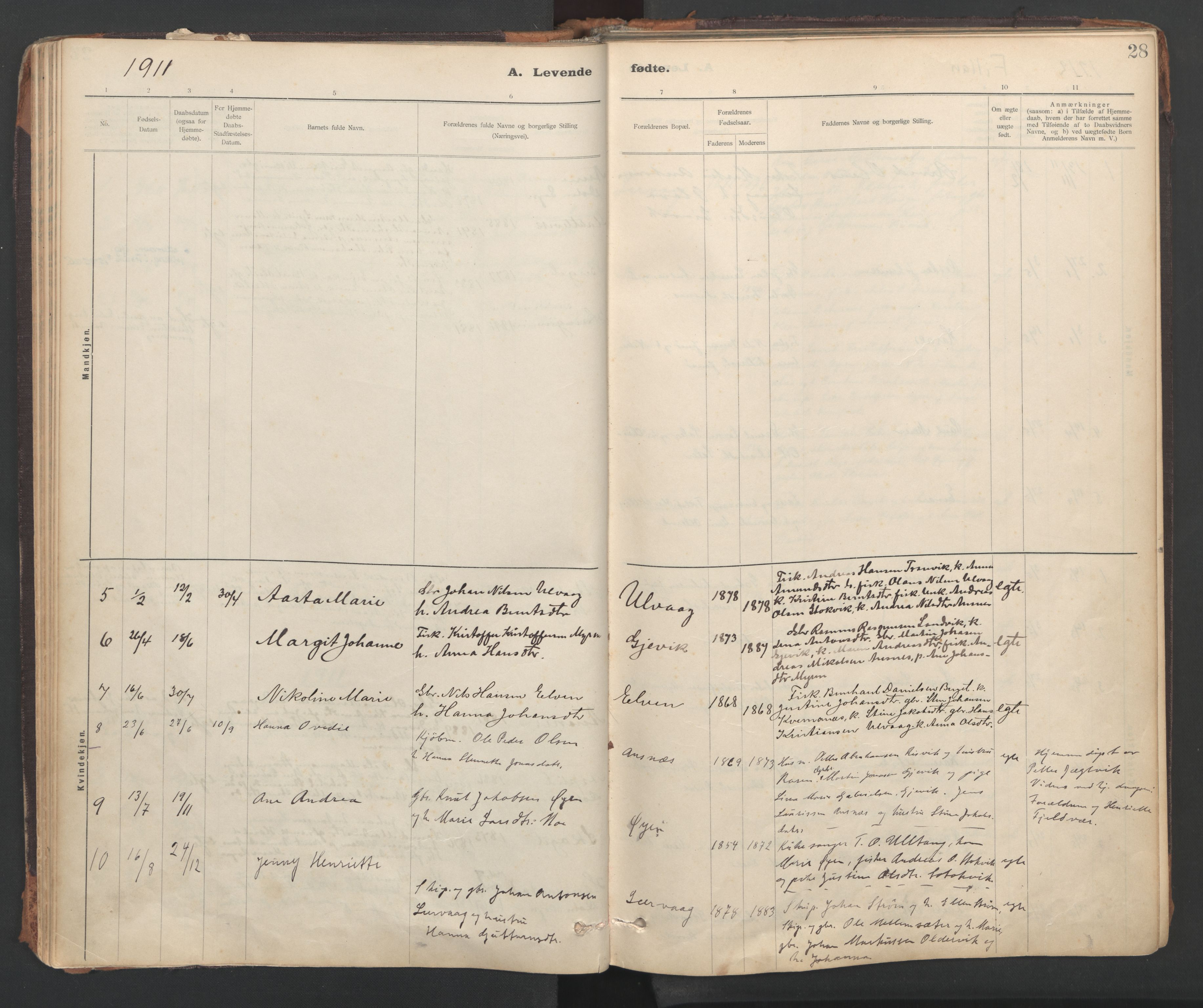 Ministerialprotokoller, klokkerbøker og fødselsregistre - Sør-Trøndelag, AV/SAT-A-1456/637/L0559: Ministerialbok nr. 637A02, 1899-1923, s. 28