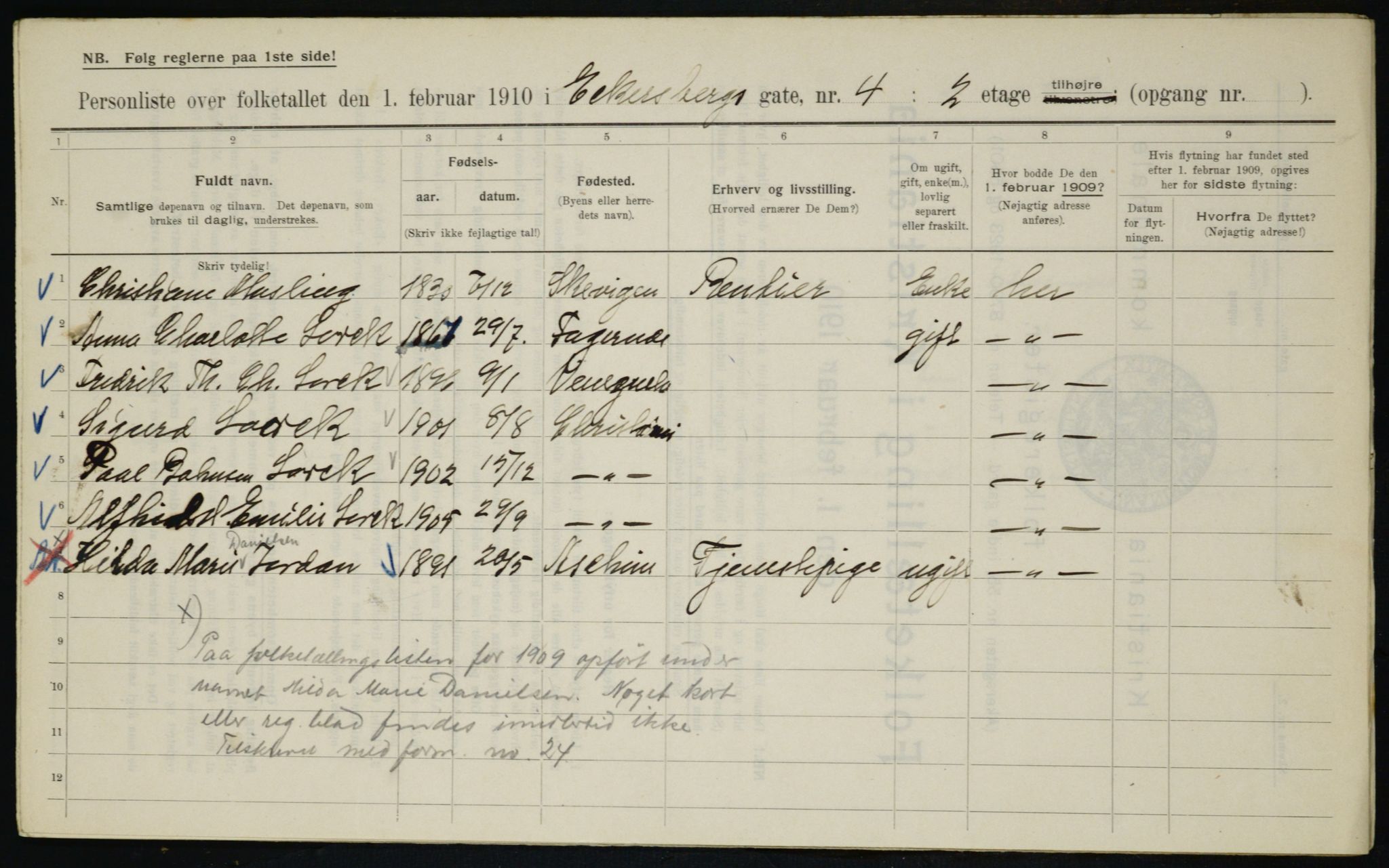 OBA, Kommunal folketelling 1.2.1910 for Kristiania, 1910, s. 17280