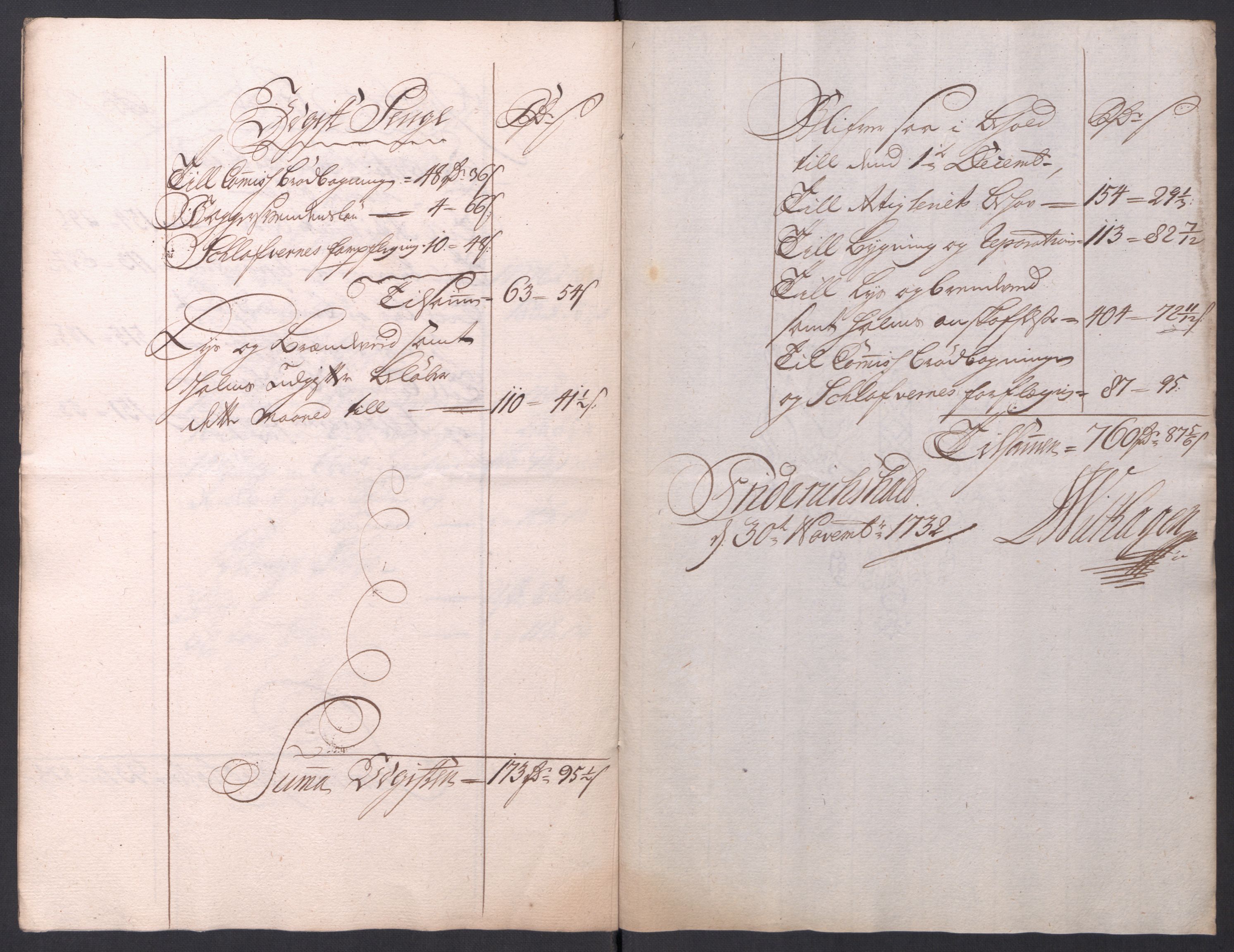 Kommanderende general (KG I) med Det norske krigsdirektorium, AV/RA-EA-5419/D/L0154: Fredriksten festning: Brev, inventarfortegnelser og regnskapsekstrakter, 1730-1739, s. 102