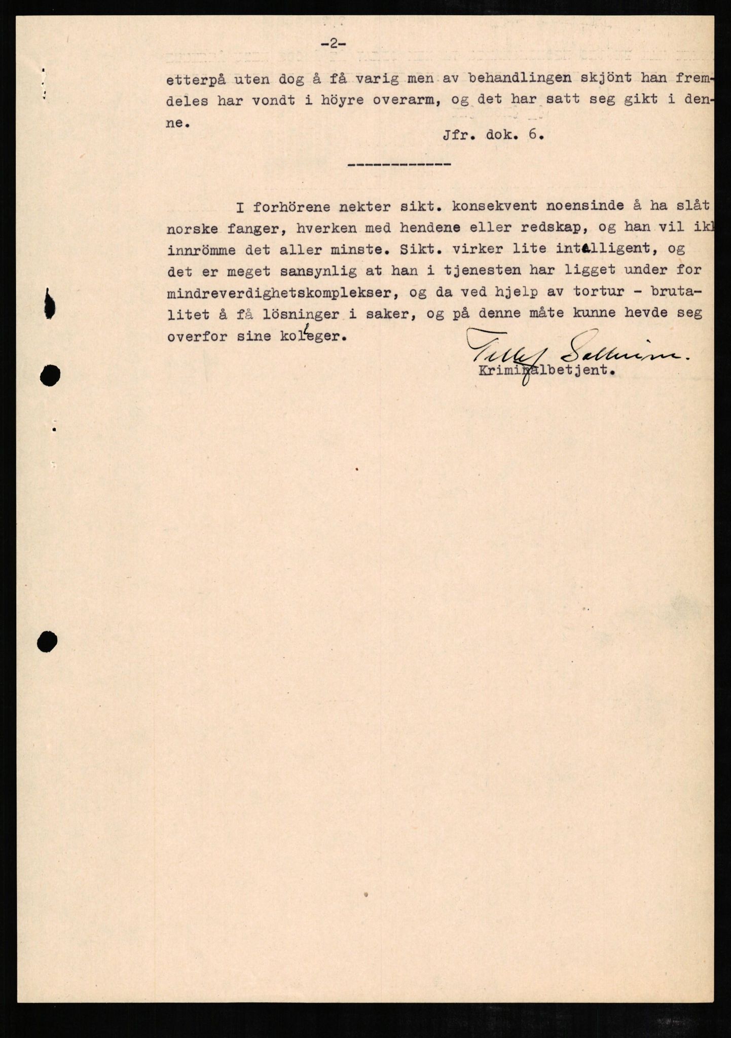 Forsvaret, Forsvarets overkommando II, RA/RAFA-3915/D/Db/L0007: CI Questionaires. Tyske okkupasjonsstyrker i Norge. Tyskere., 1945-1946, s. 316