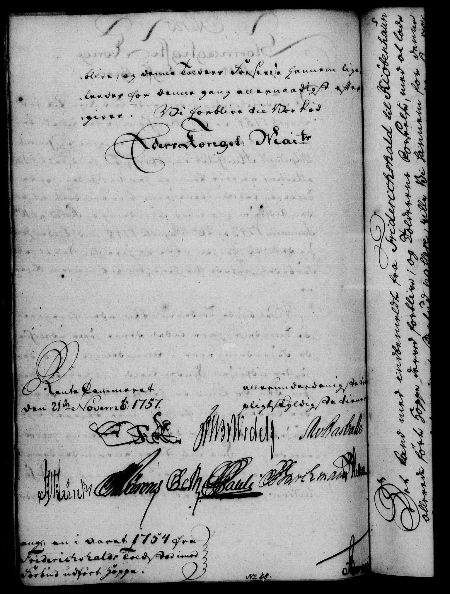 Rentekammeret, Kammerkanselliet, RA/EA-3111/G/Gf/Gfa/L0039: Norsk relasjons- og resolusjonsprotokoll (merket RK 52.39), 1757, s. 696