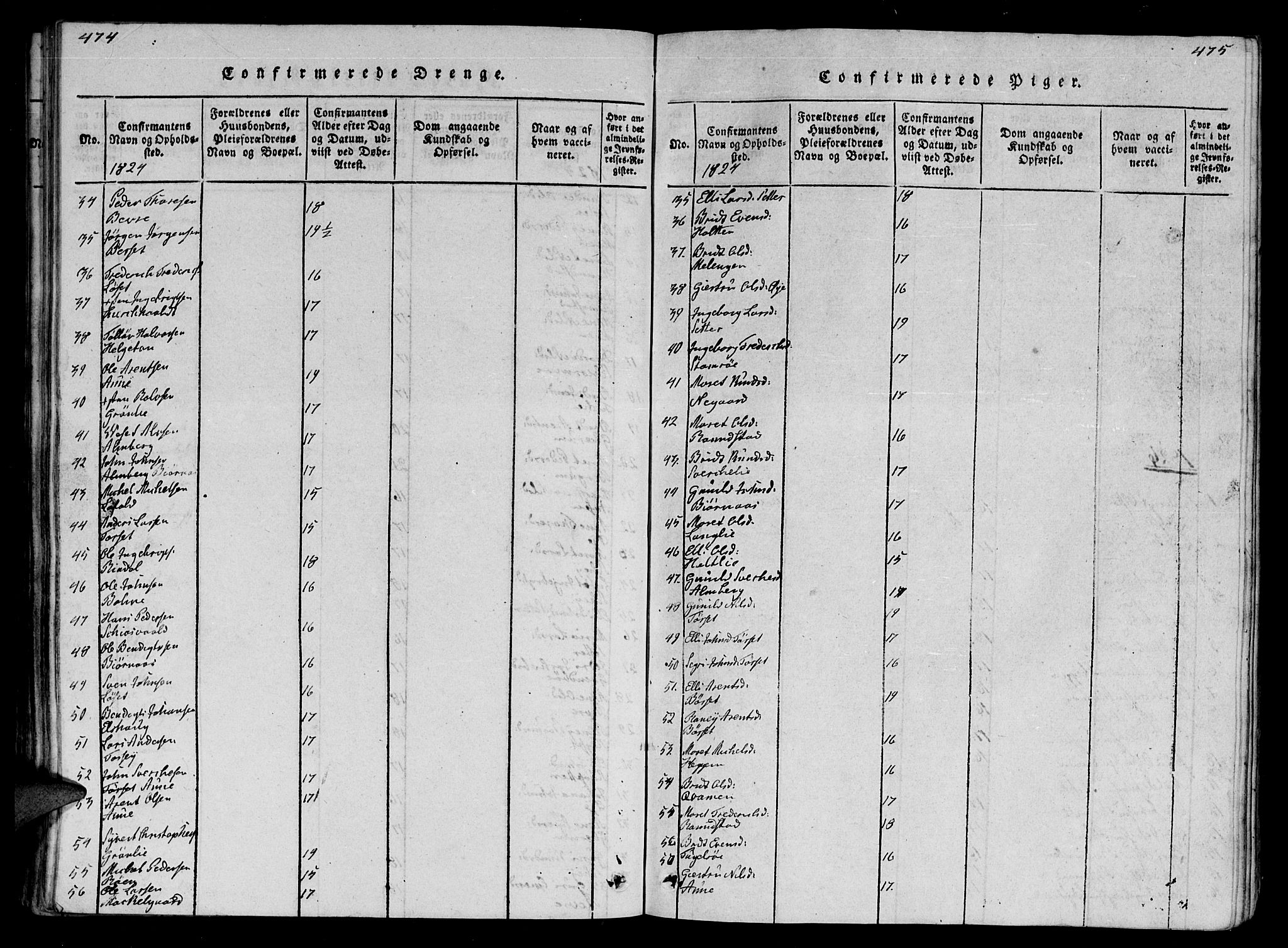 Ministerialprotokoller, klokkerbøker og fødselsregistre - Møre og Romsdal, AV/SAT-A-1454/595/L1050: Klokkerbok nr. 595C02, 1819-1834, s. 474-475