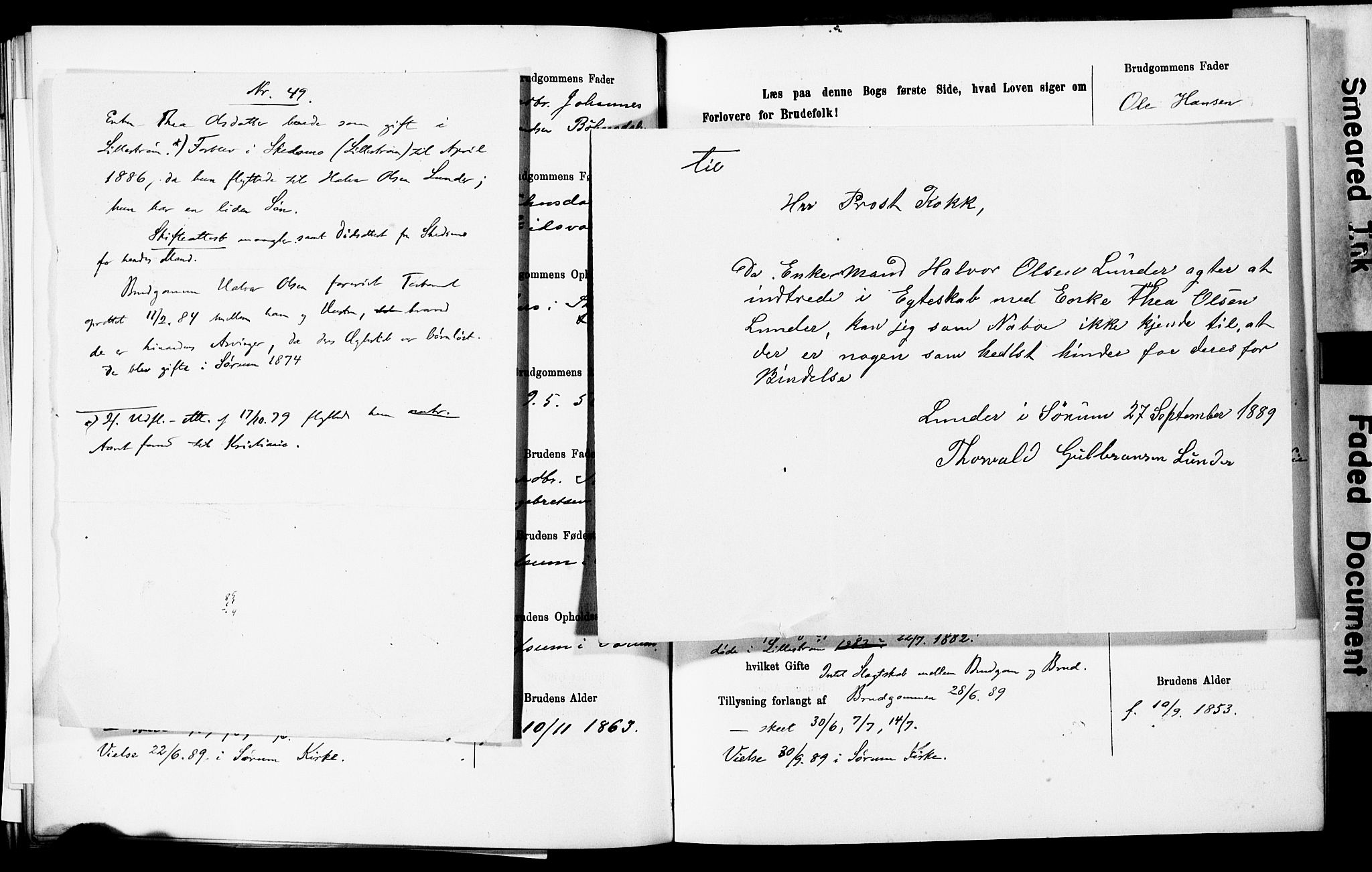 Sørum prestekontor Kirkebøker, AV/SAO-A-10303/H/Ha/L0001: Lysningsprotokoll nr. 1, 1887-1890